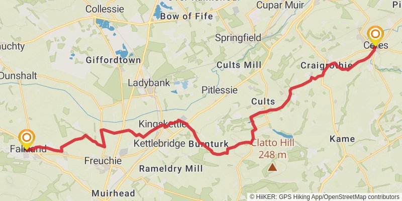 Saint Andrews Walk from Edinburgh stage 5 Map