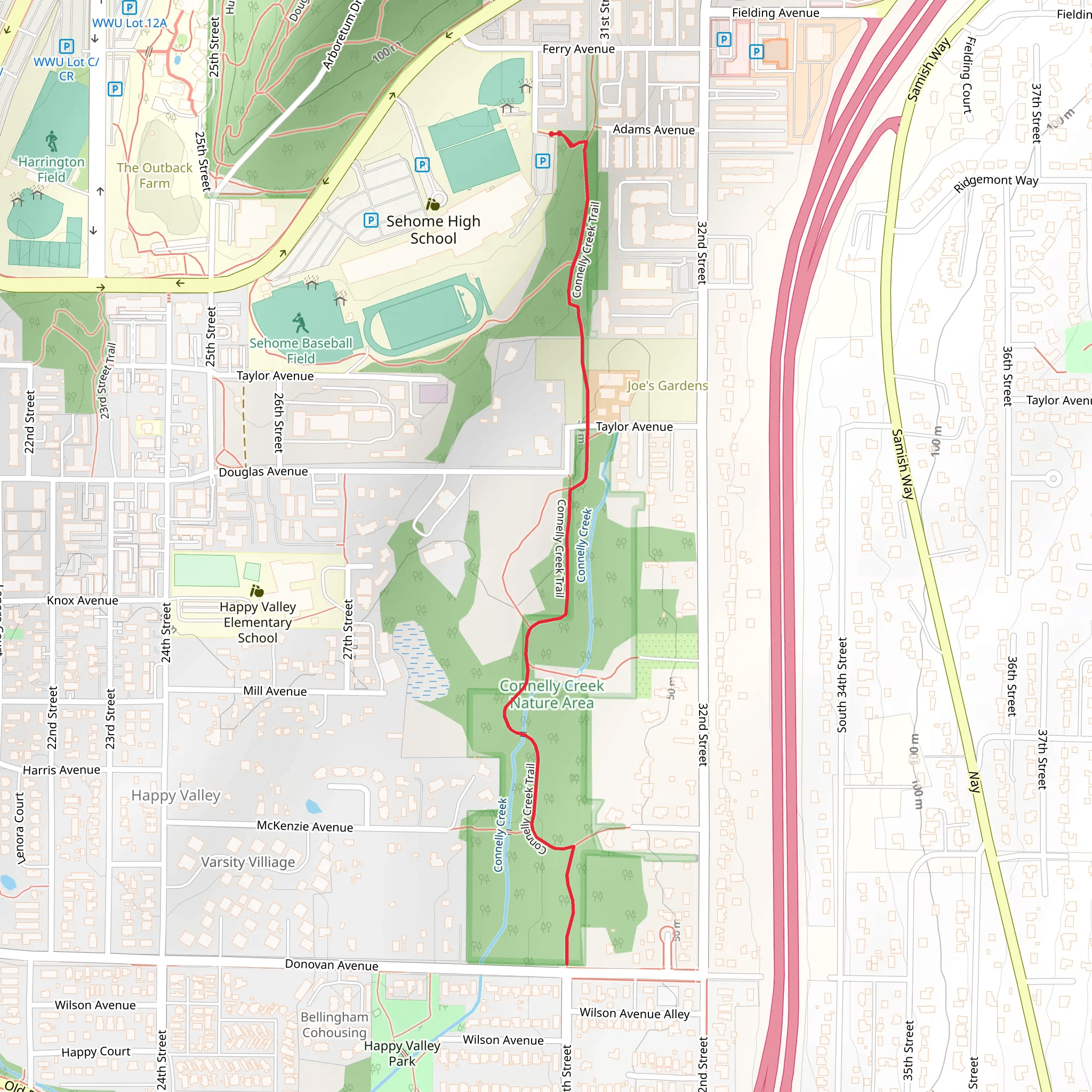 Connelly Creek Trail mobile static map