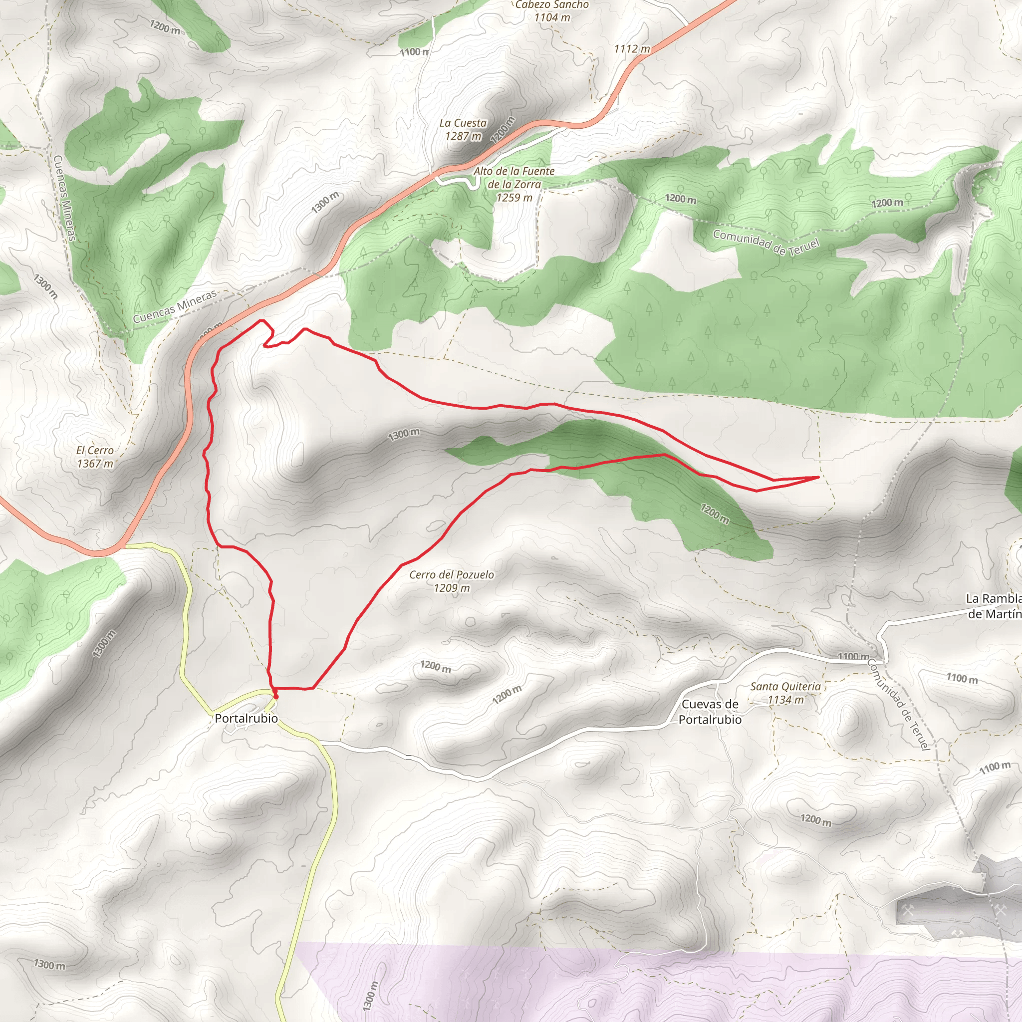 Portalrubio Muela Route PR TE 42 mobile static map