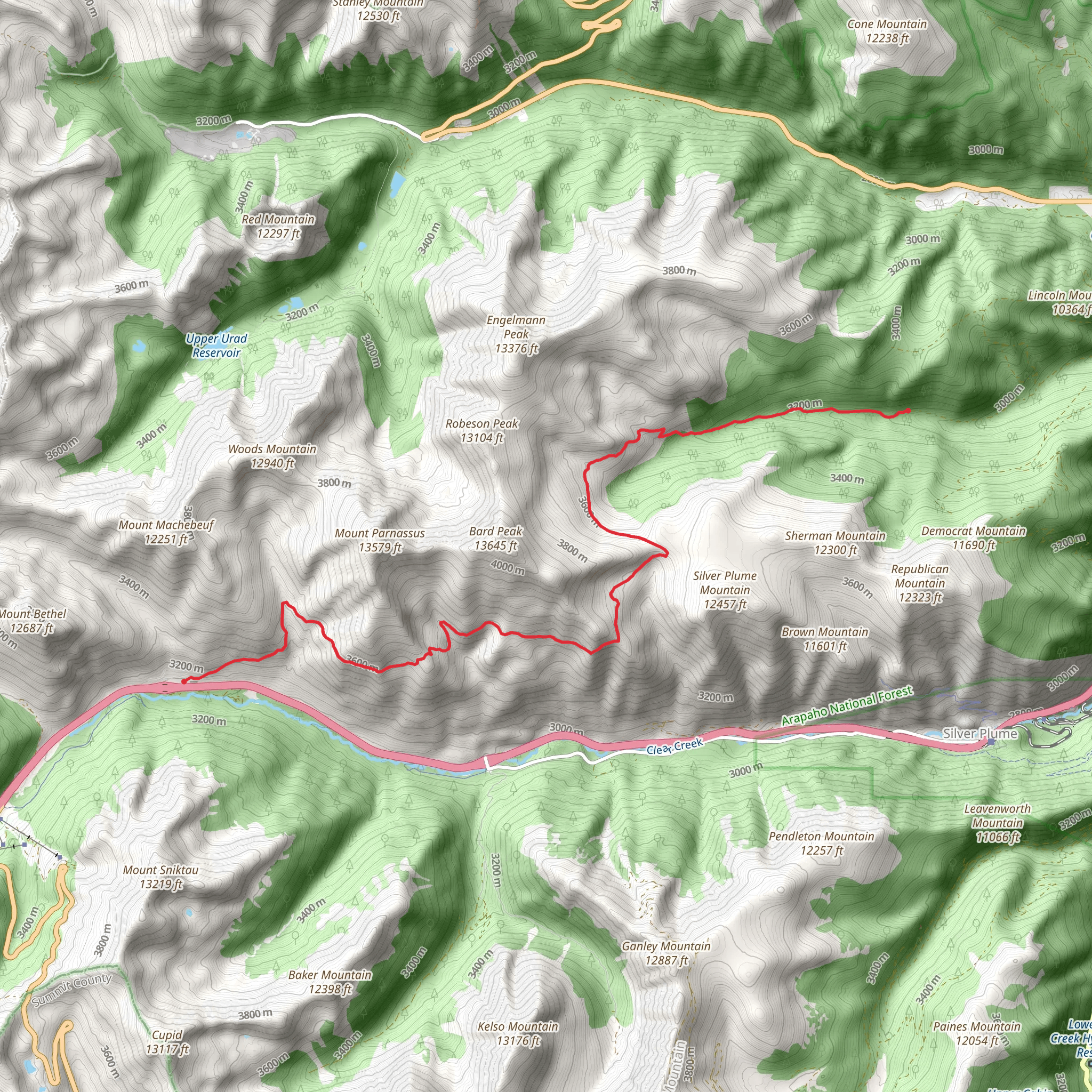 Bard Creek via Watrous Gulch Trail mobile static map