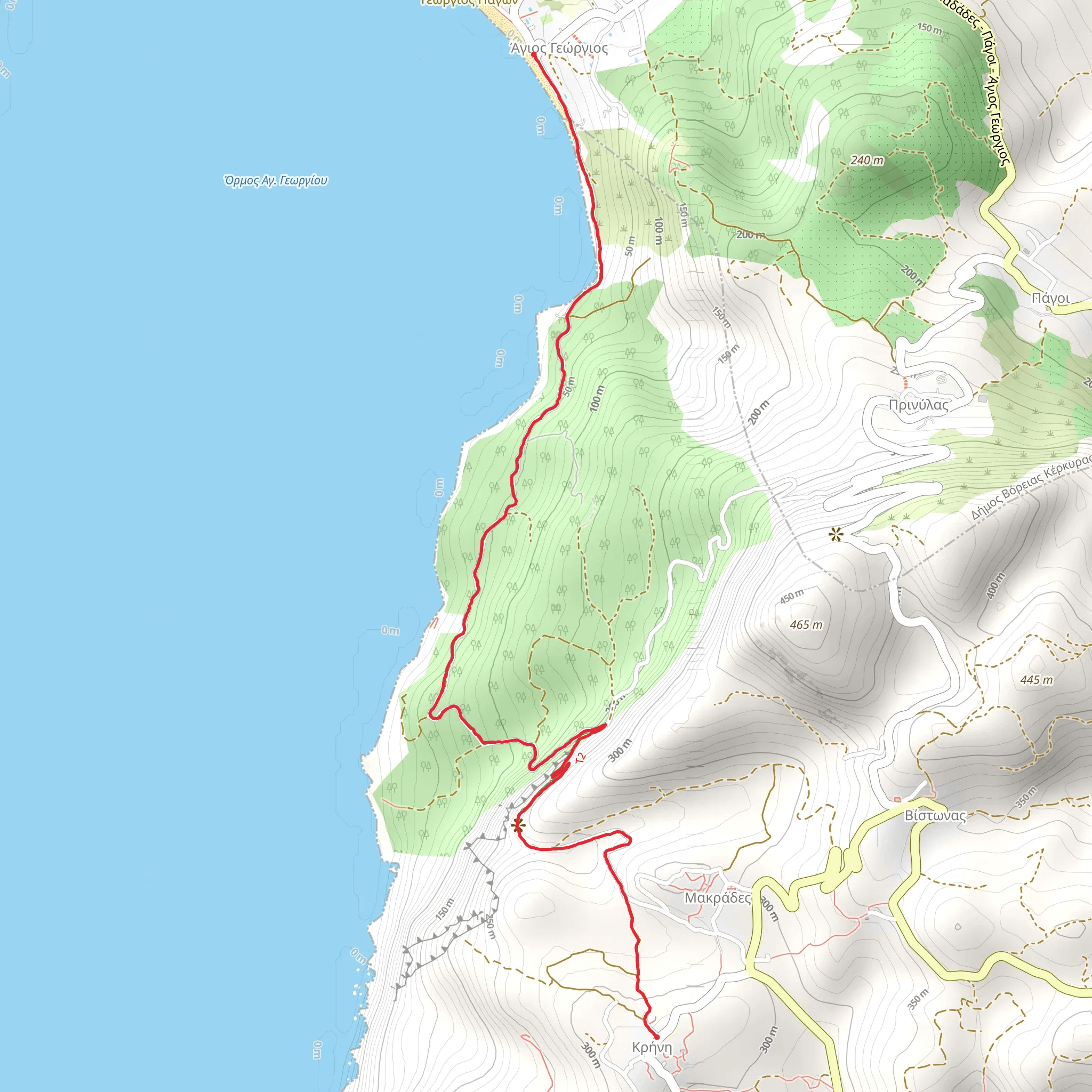 Krini - Angelokastro Walk - Krini - Agiosgeogris - Part 2 mobile static map