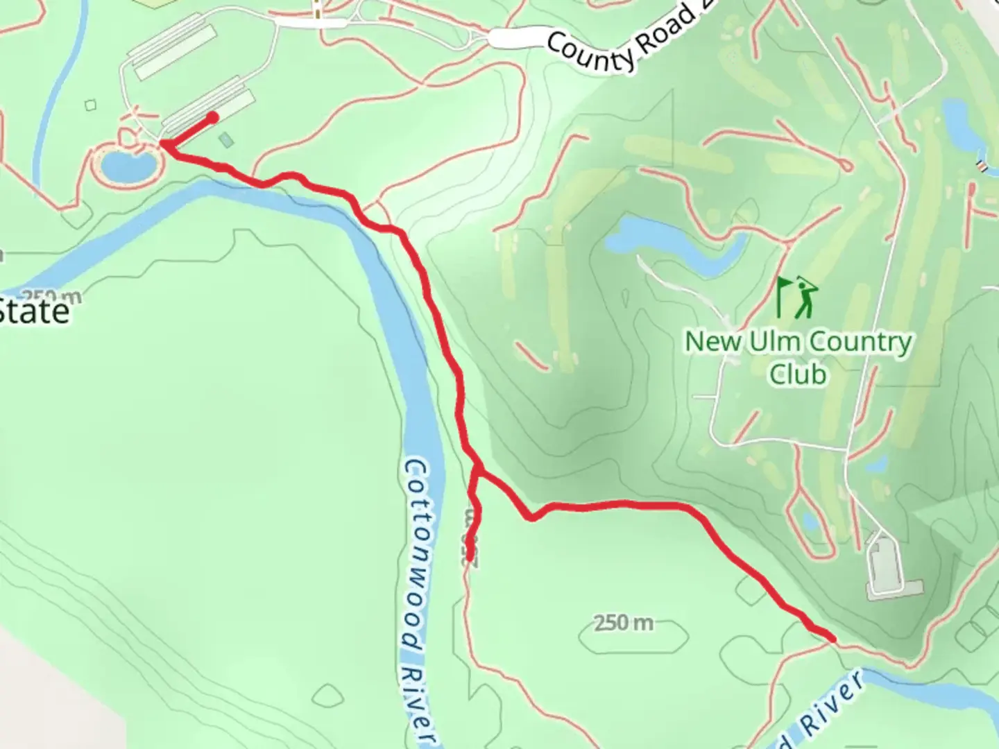 An image depicting the trail Cottonwood River Walk and its surrounding area.