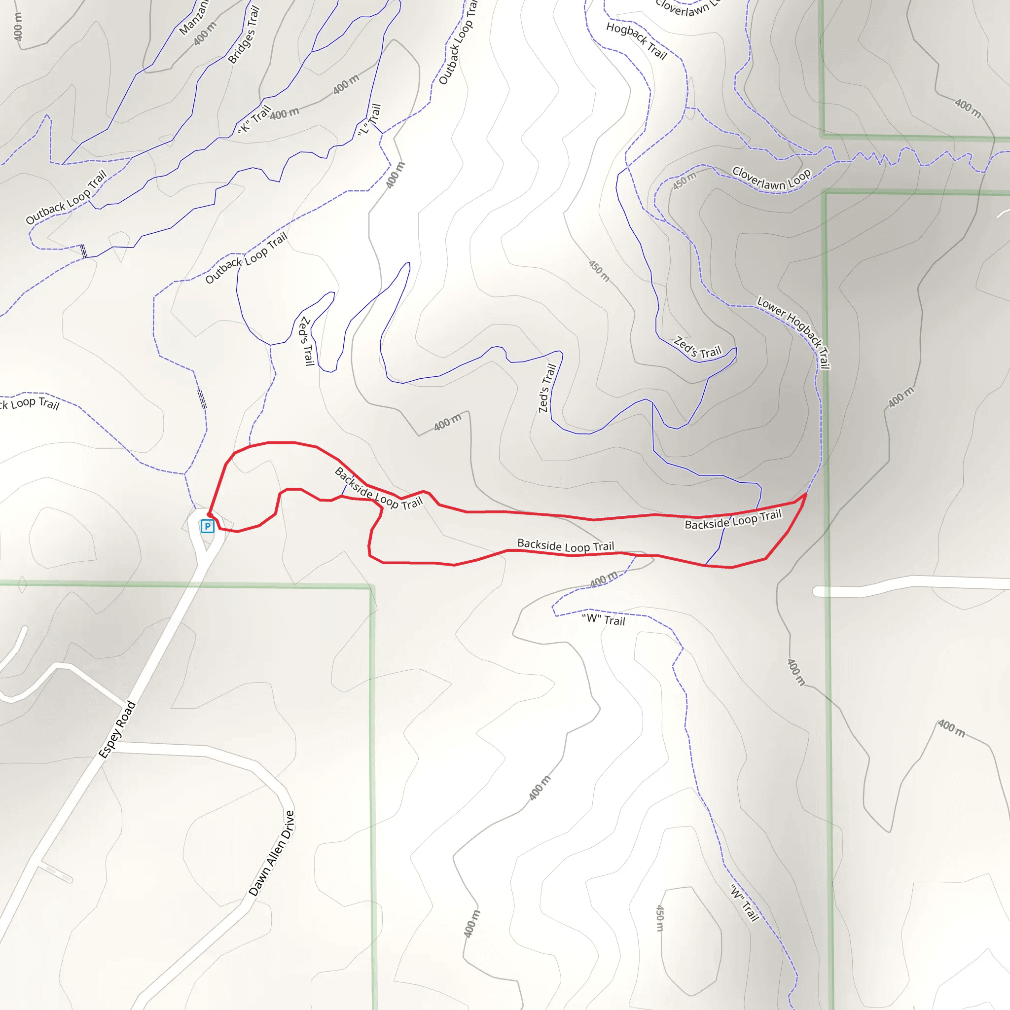 Backside Loop Trail mobile static map