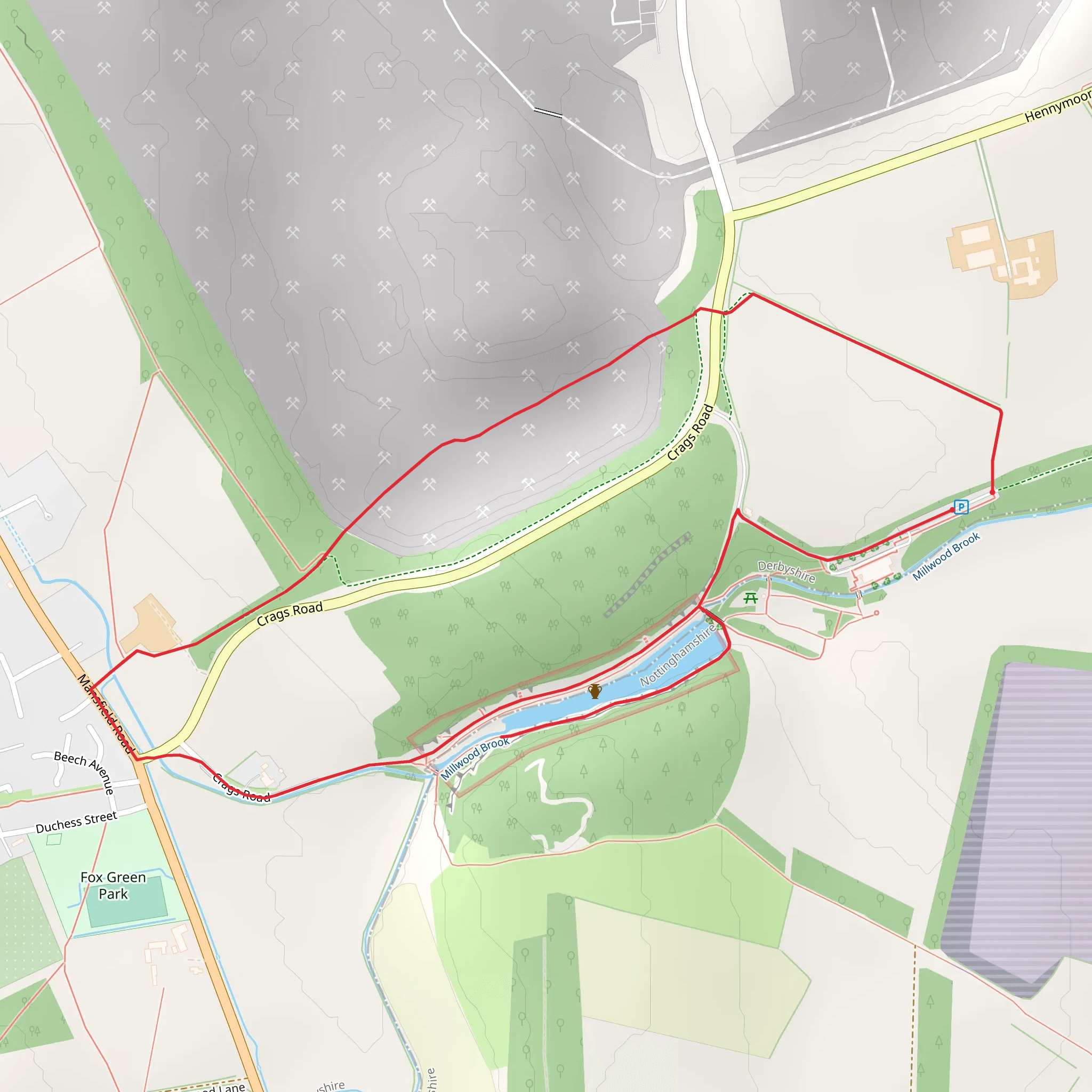 Cresswell Crags Walk mobile static map