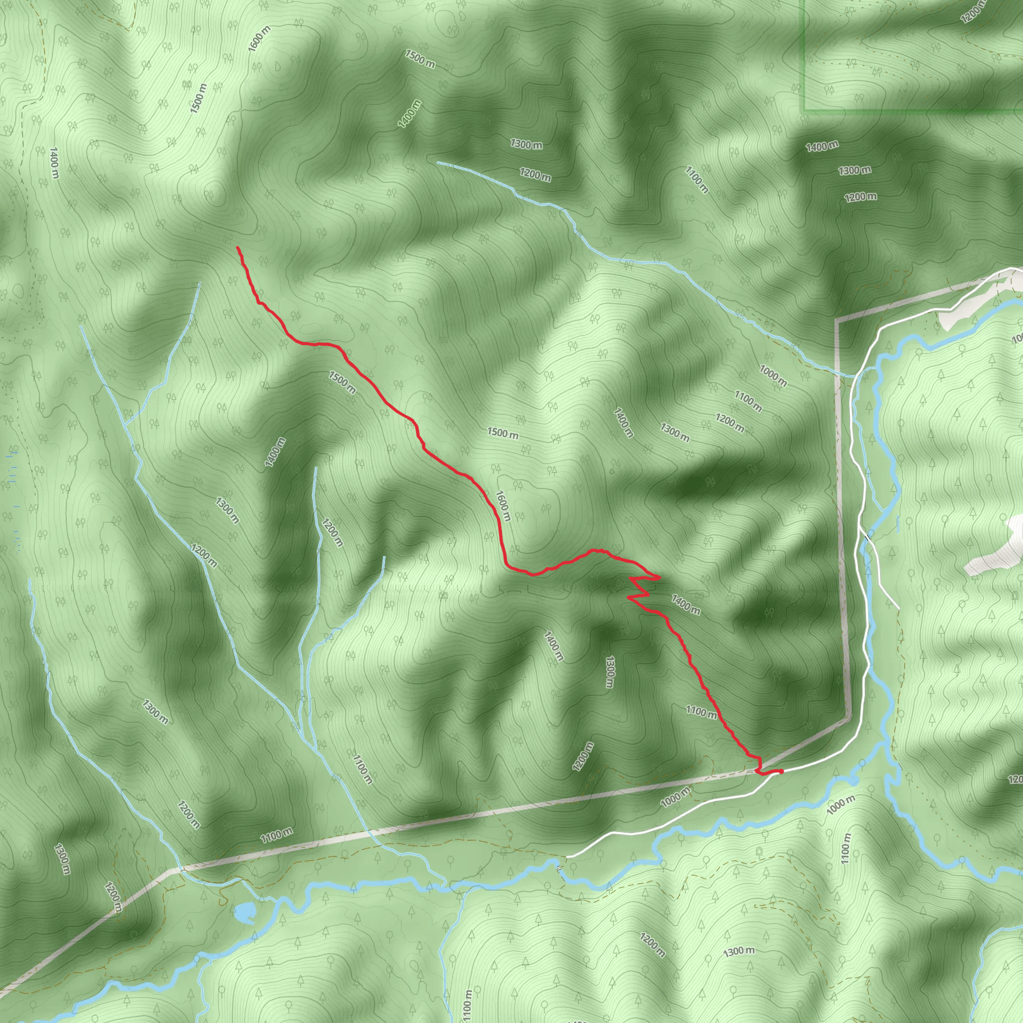 Porcupine Ridge Trail mobile static map