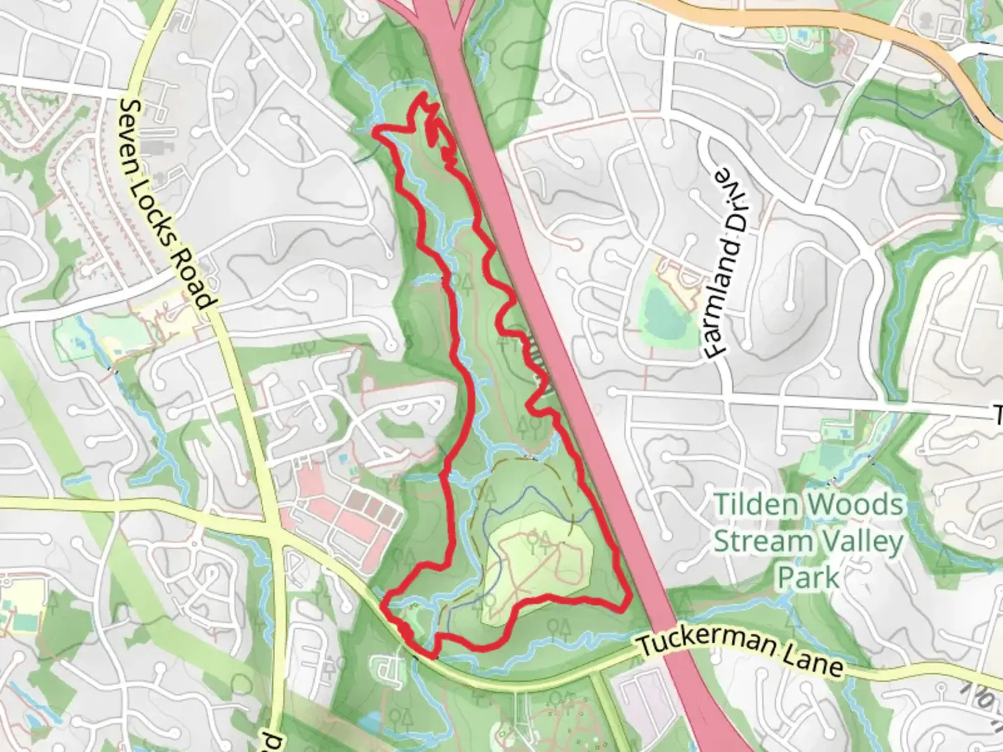An image depicting the trail Cabin John Trail and Kidney Bean Loop Trail and its surrounding area.