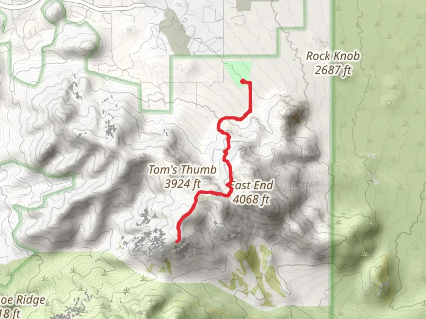 An image depicting the trail Lookout Trail and its surrounding area.
