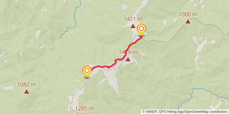 Lyell to Ghost Lake Hut - Old Ghost Road stage 3 Map