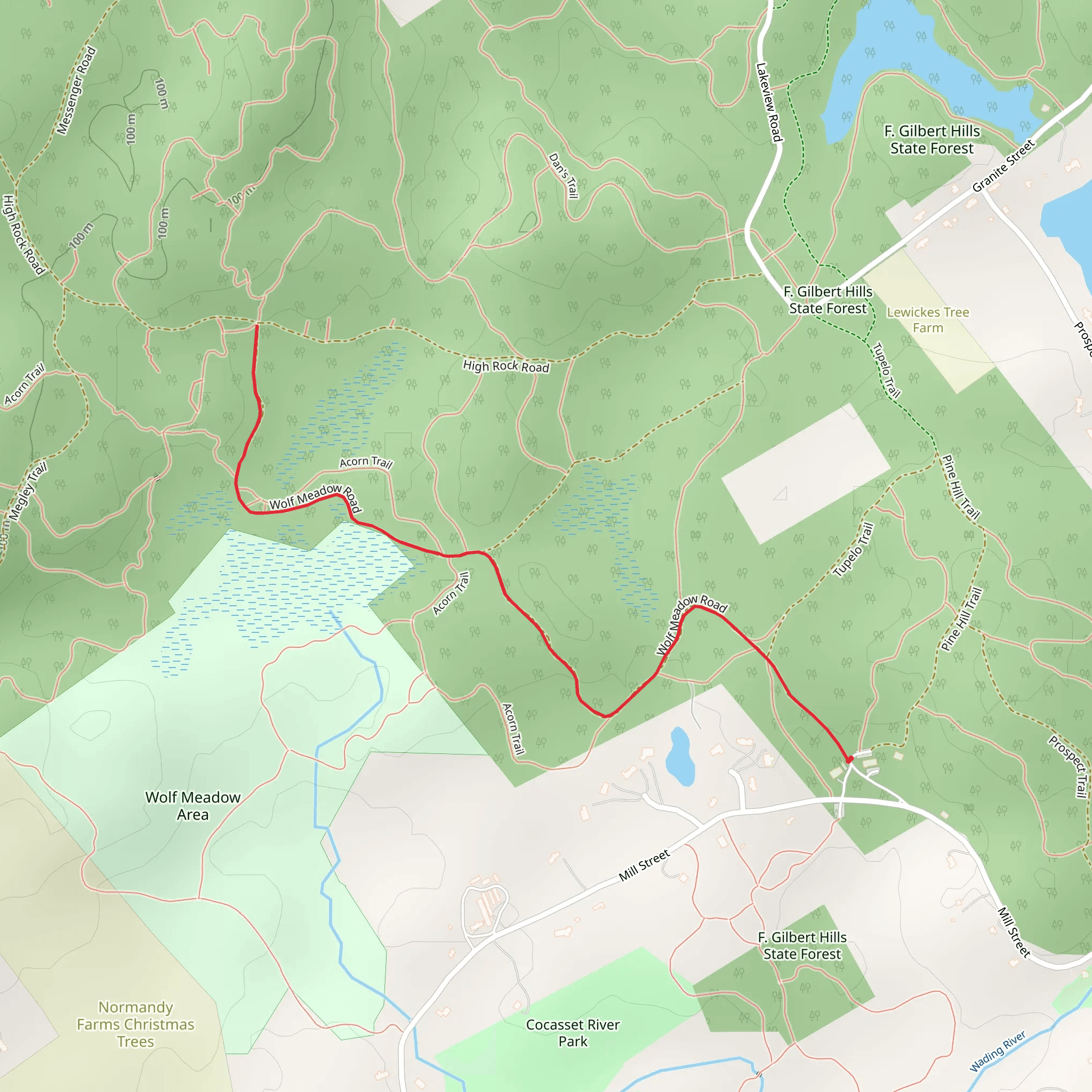Wolf Meadow Trail mobile static map