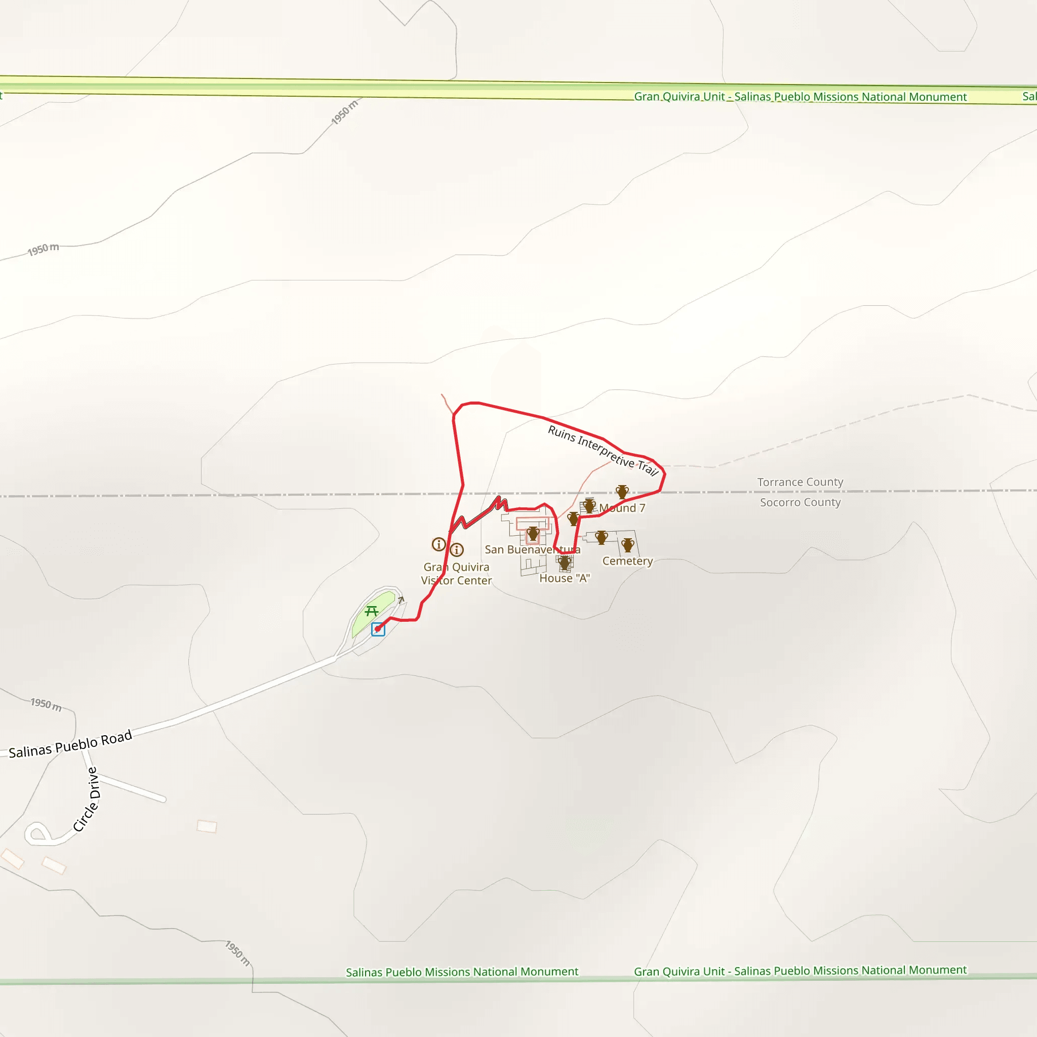 Ruins Interpretive Loop Trail mobile static map