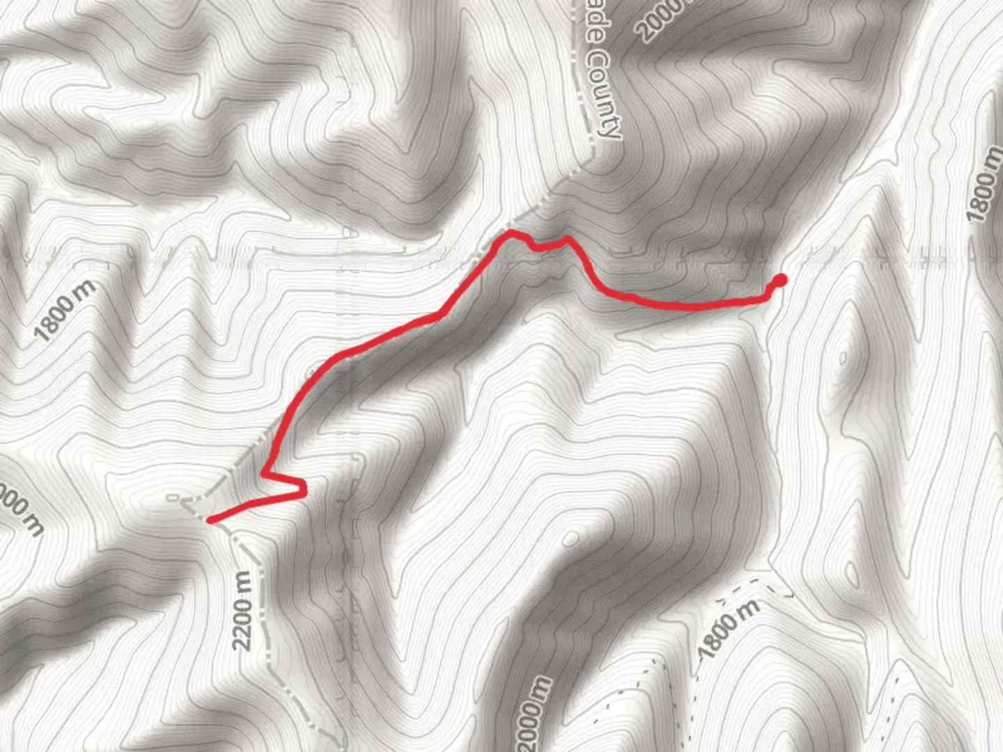 An image depicting the trail Monument Ridge via North Fork Deep Creek Trail and its surrounding area.