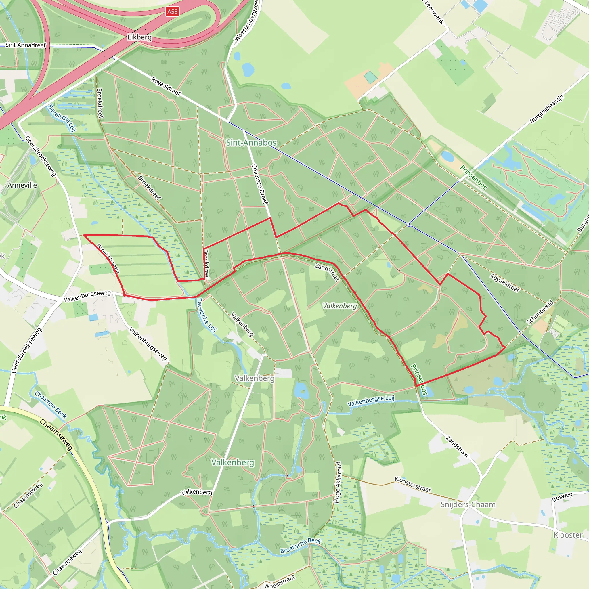 SBB Rondwandeling and Grenslandpad Loop mobile static map