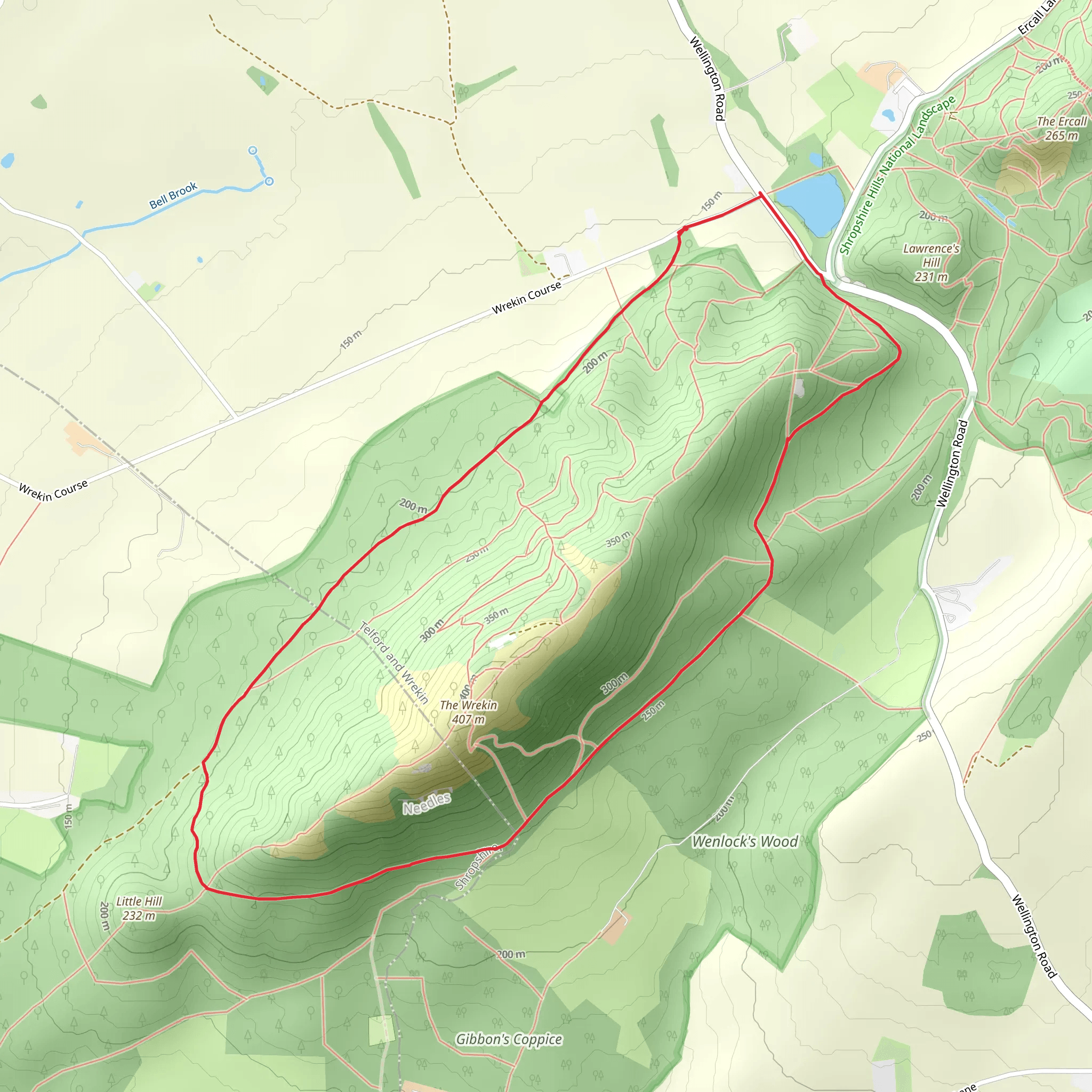 Wrekin Base Loop mobile static map