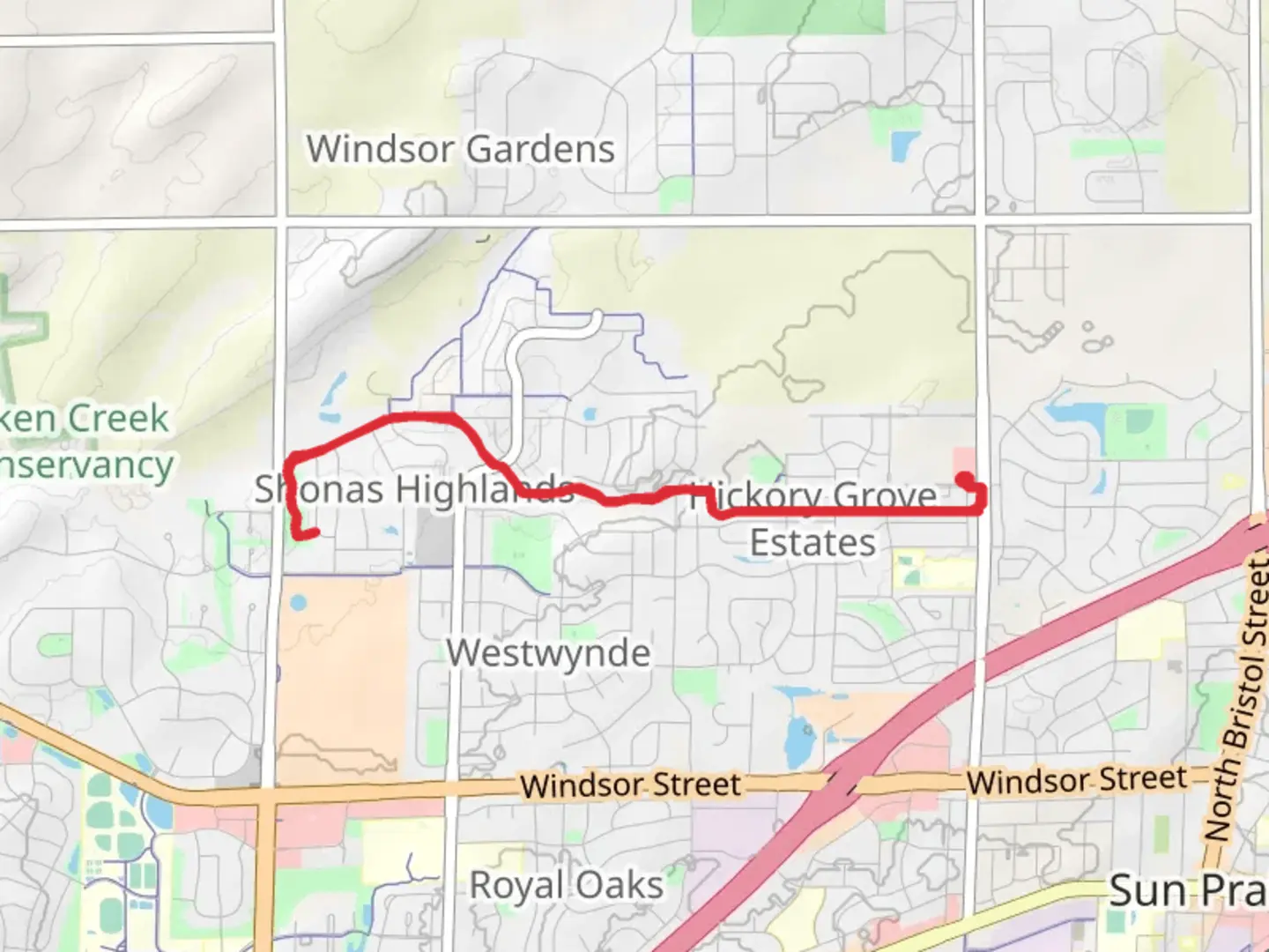 An image depicting the trail Liberty Community Park Walk and its surrounding area.