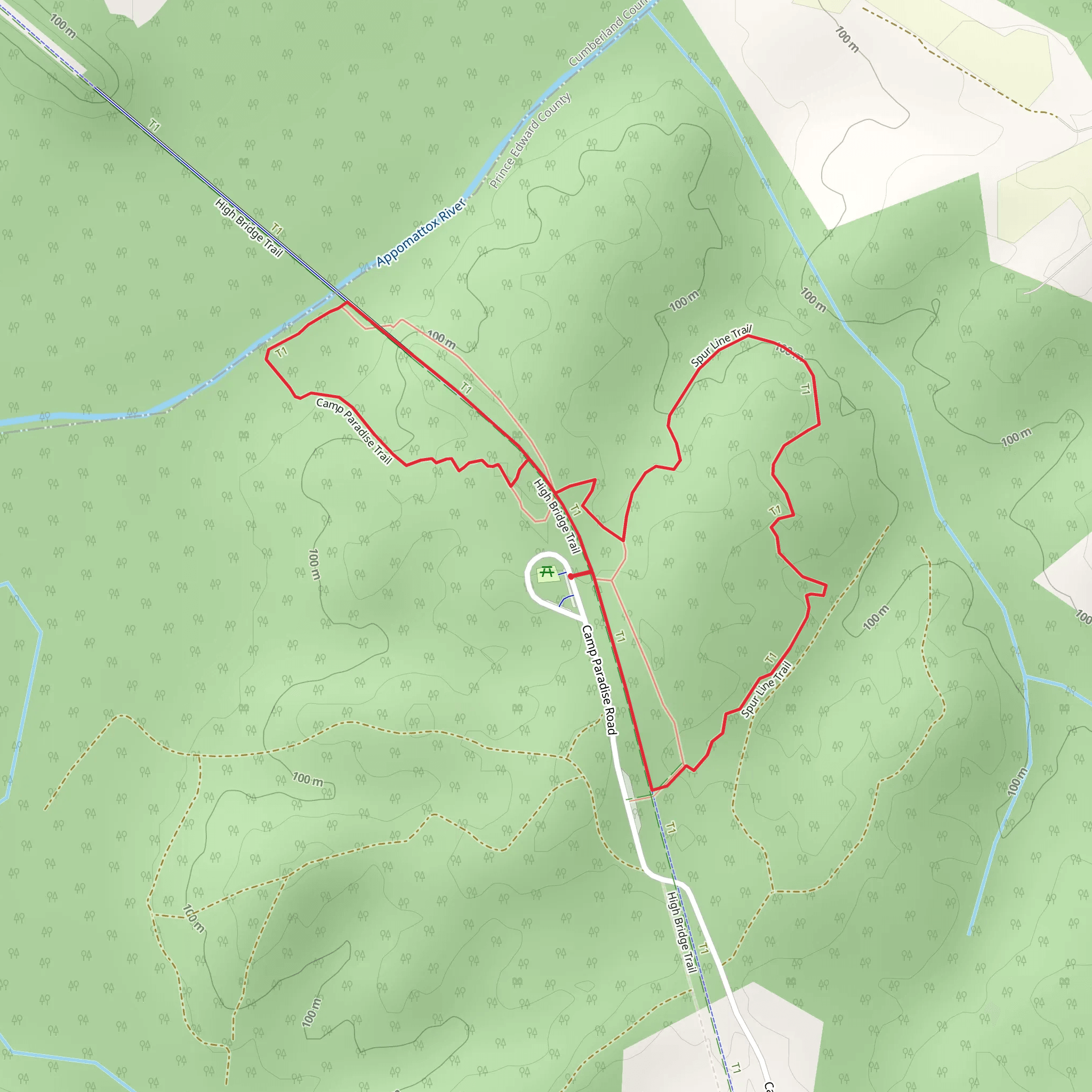 High Bridge Loop Trail mobile static map