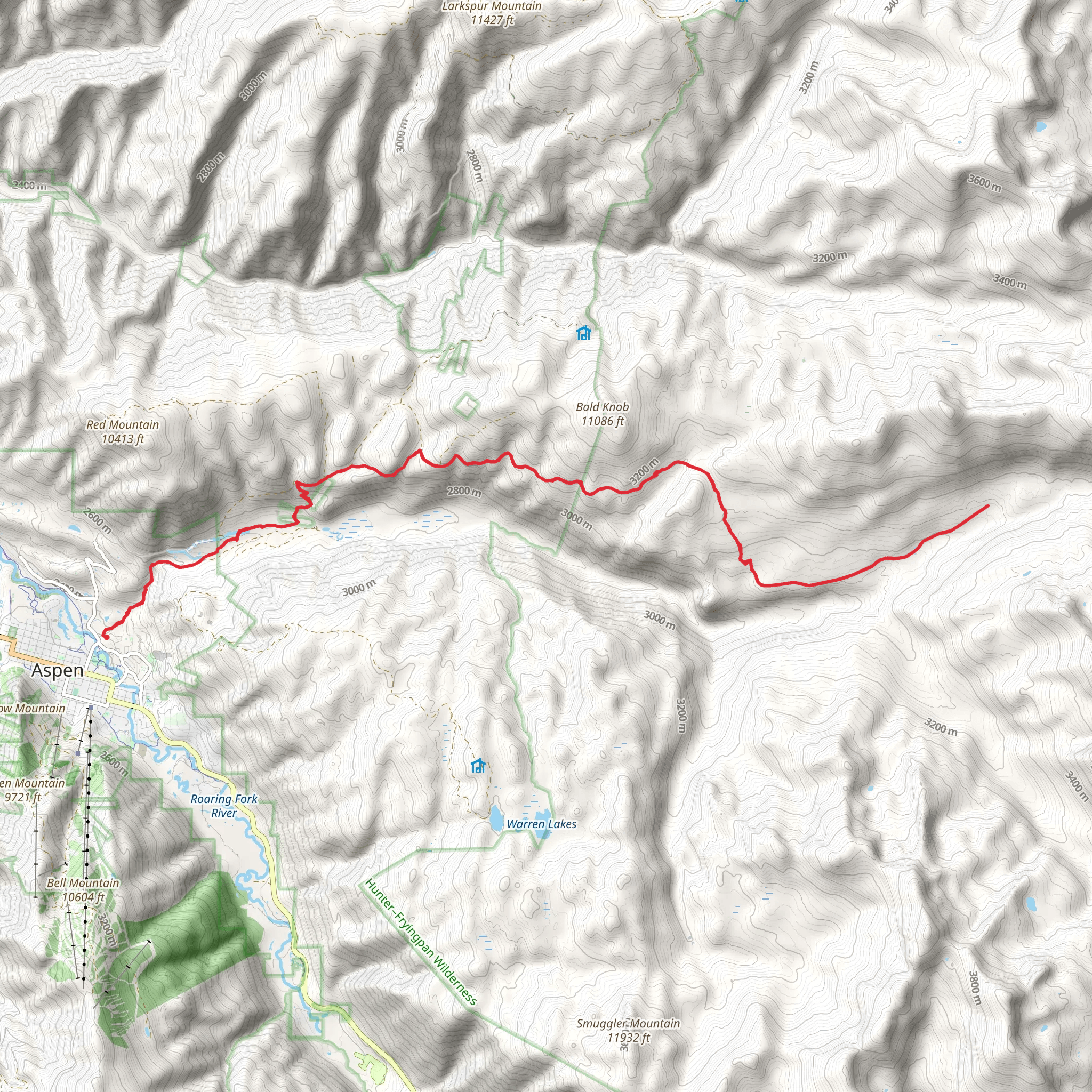 Hunter Creek Trail mobile static map