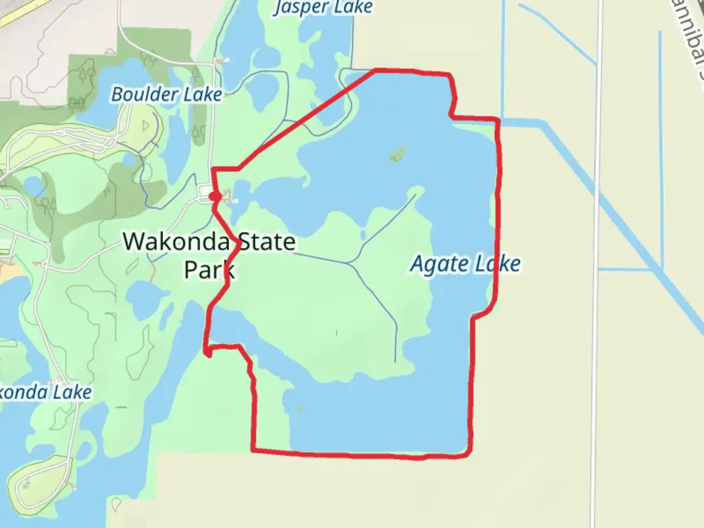An image depicting the trail Agate Lake Loop and its surrounding area.