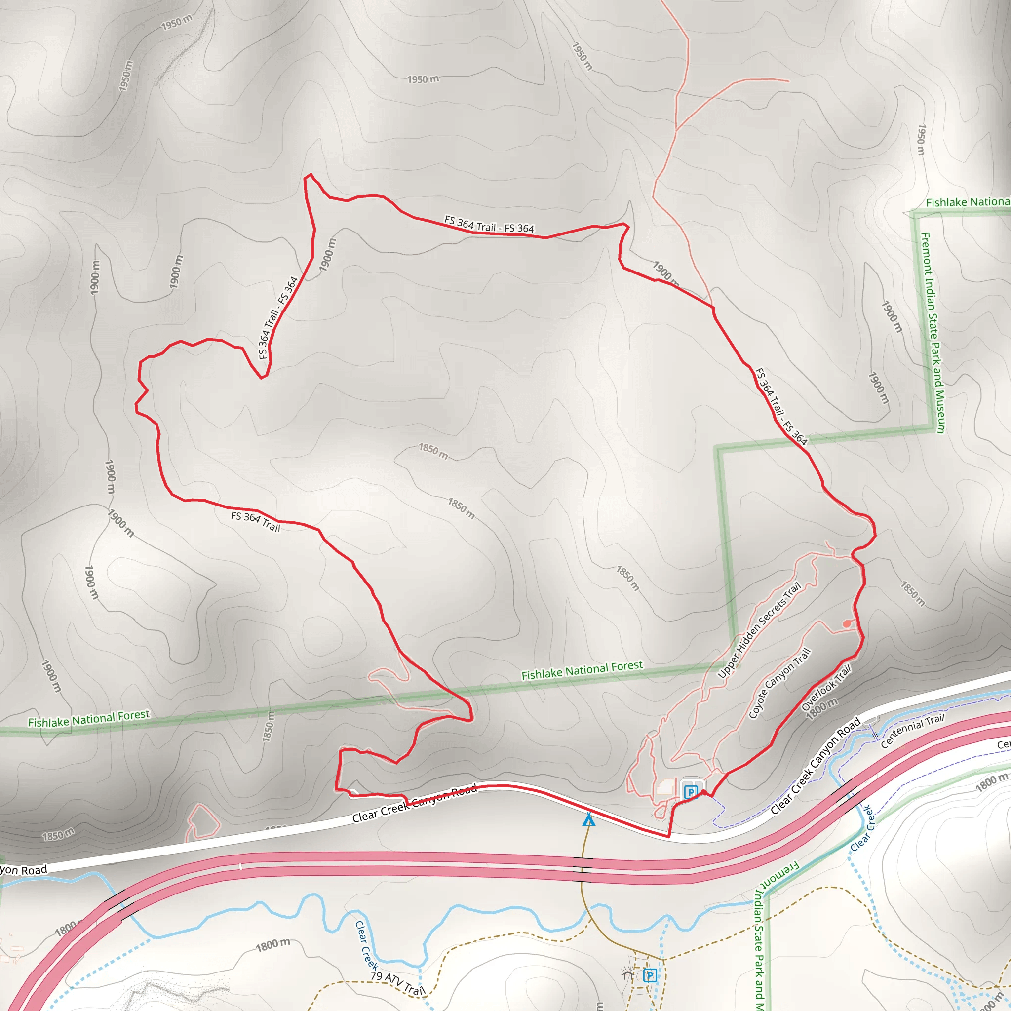 Fremont State Park Loop mobile static map