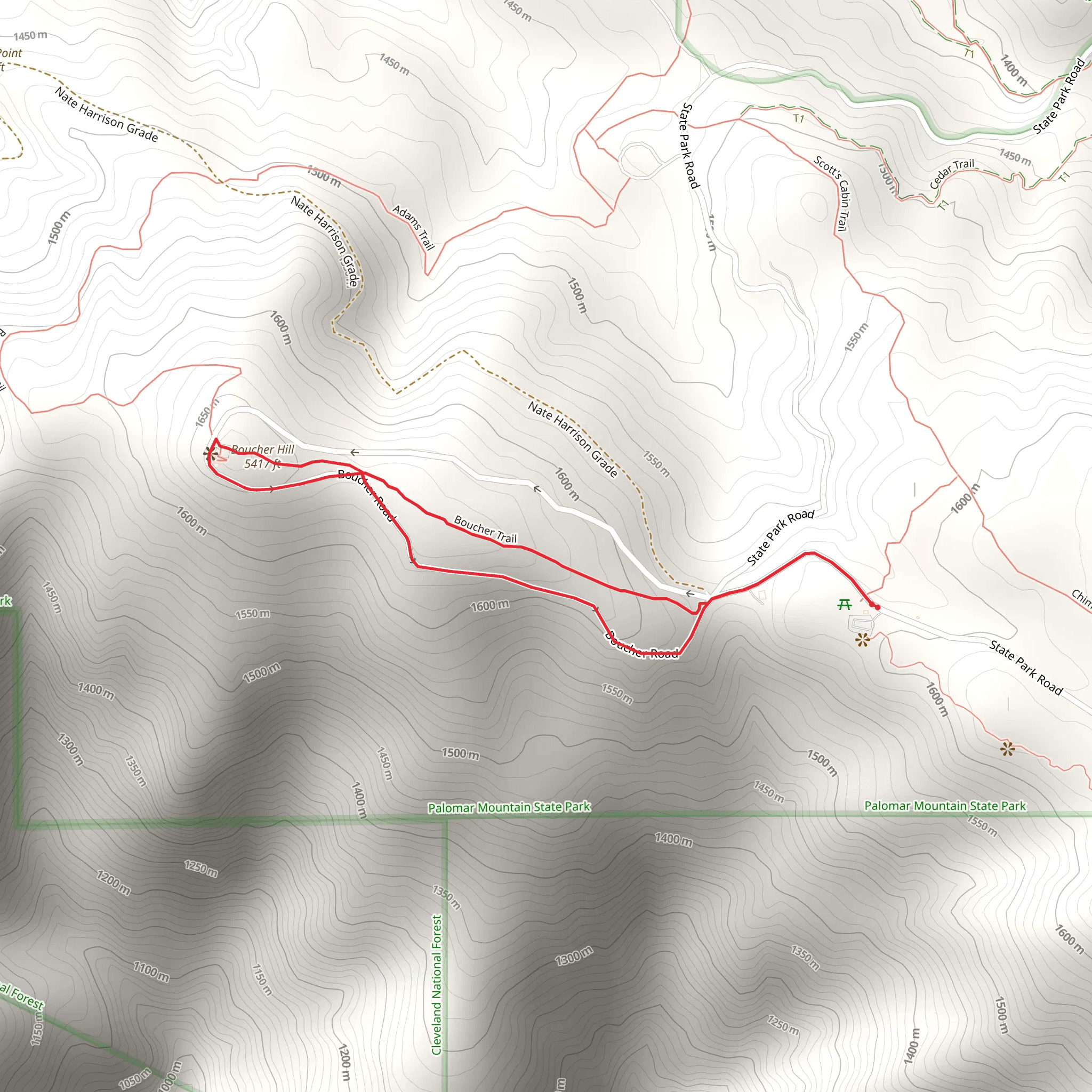 Boucher Hill Trail Loop mobile static map