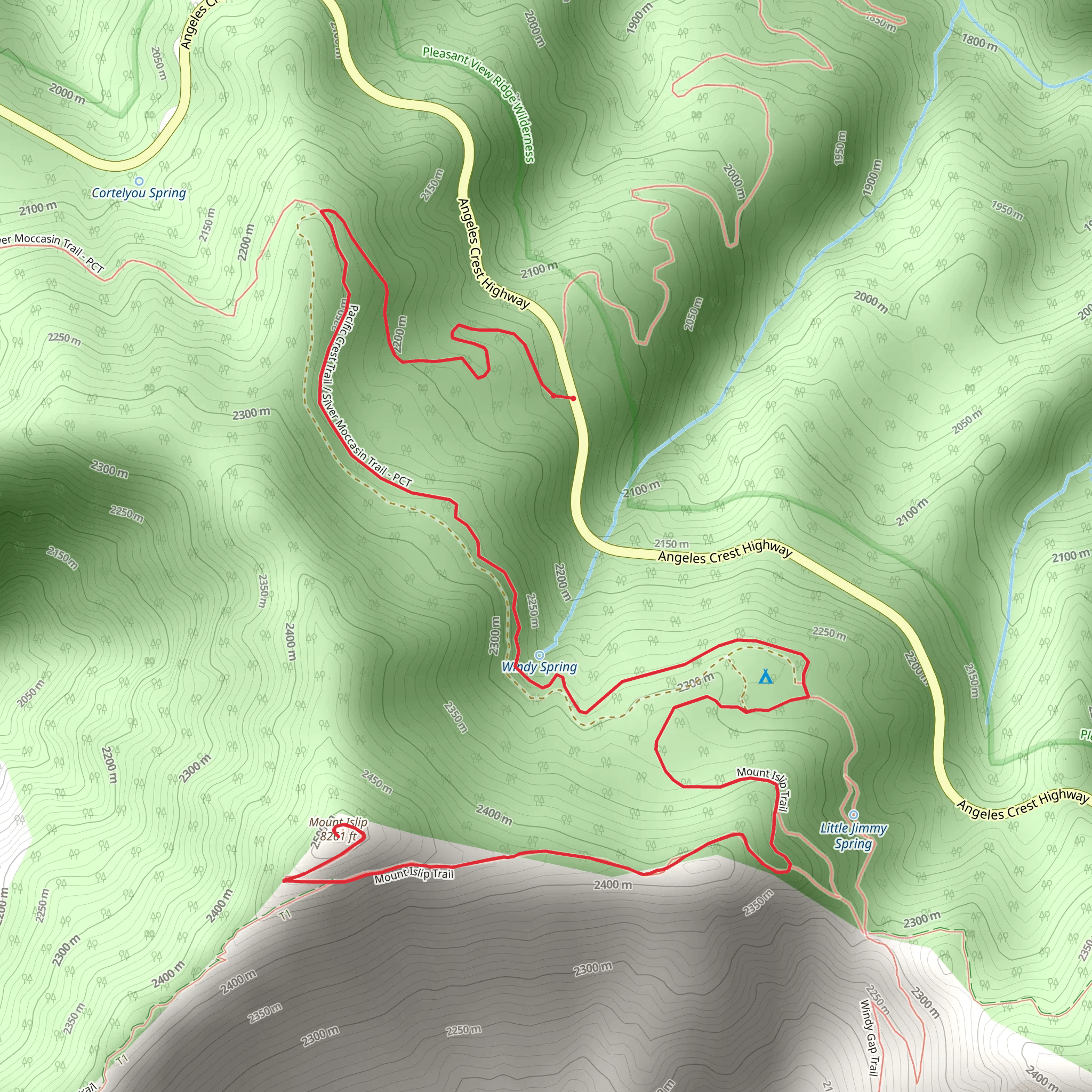 Mt Islip Trail mobile static map