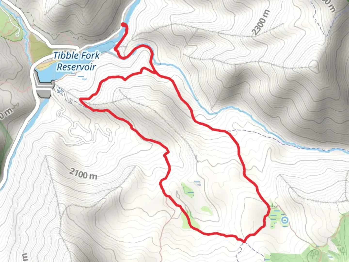 An image depicting the trail Mill Canyon and Tibble Fork Loop Trail and its surrounding area.