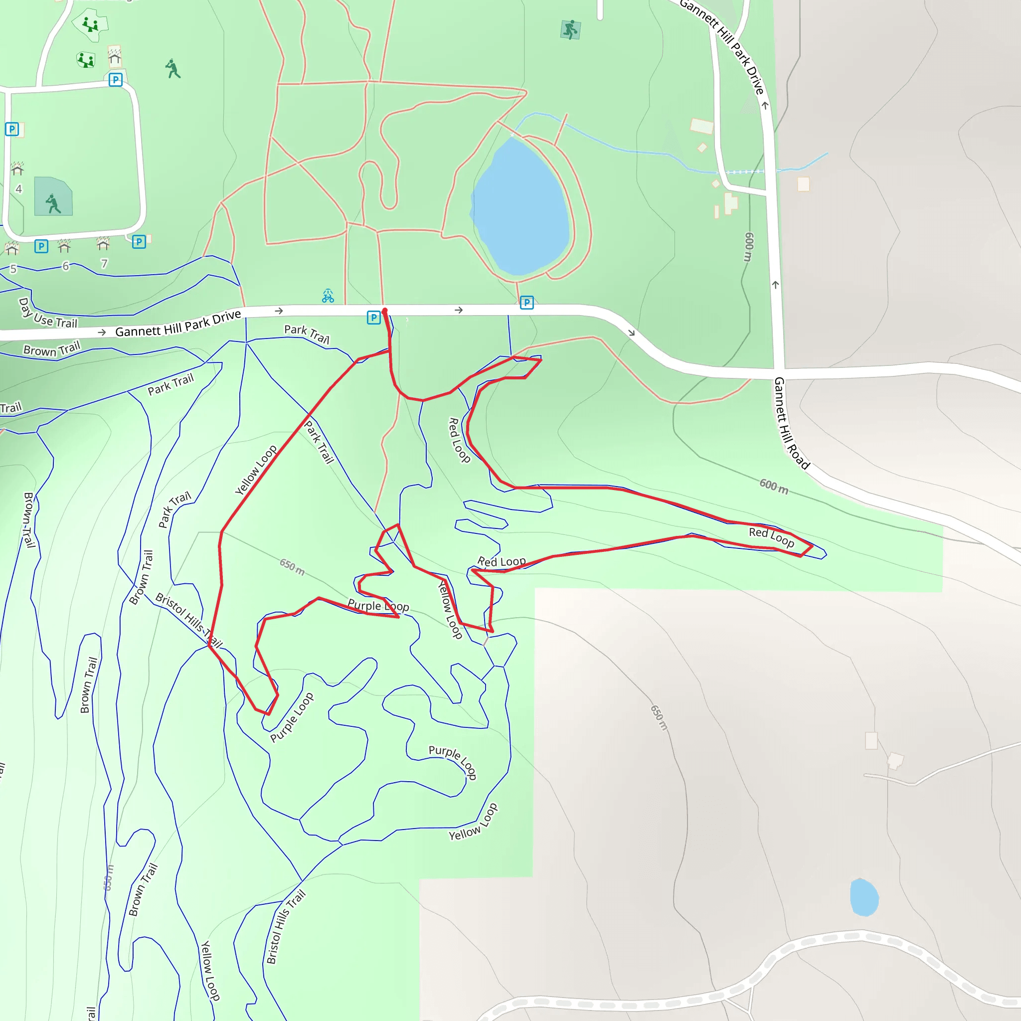 Ontario County Park East Loop mobile static map