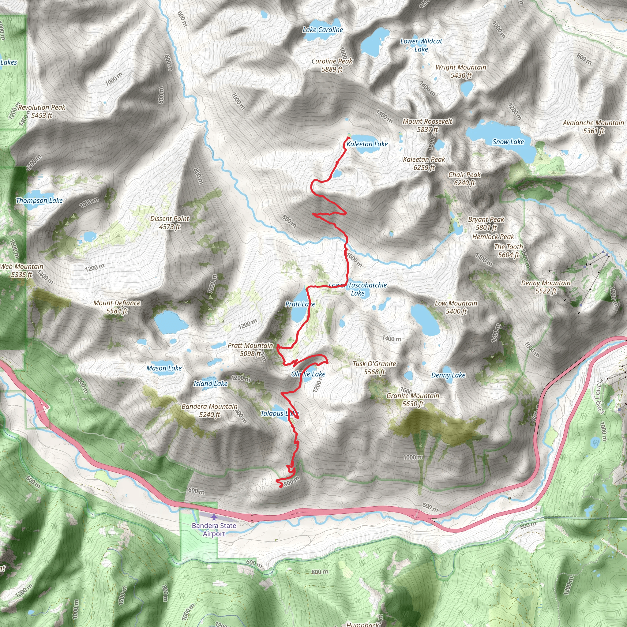 Kaleetan Lake Trail mobile static map