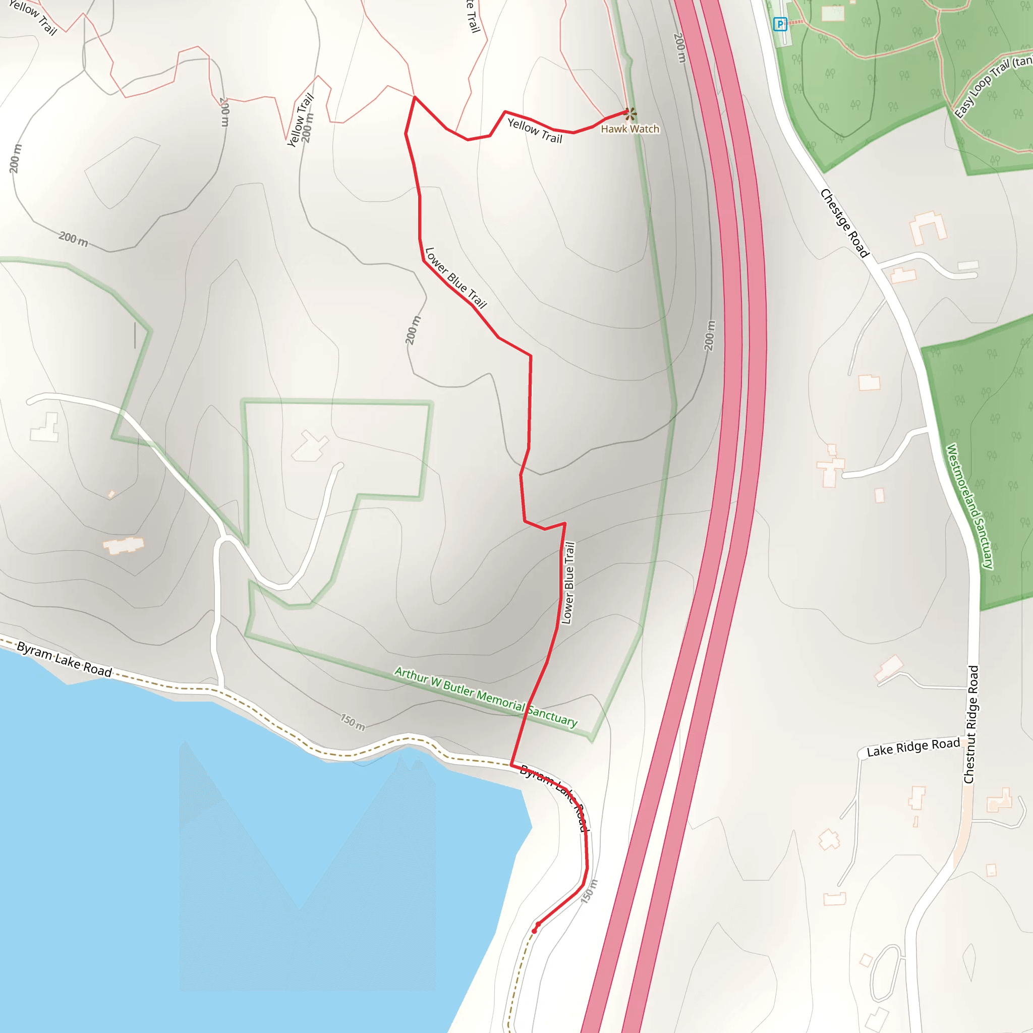 Lower Blue Trail from Byram Lake Reservoir mobile static map