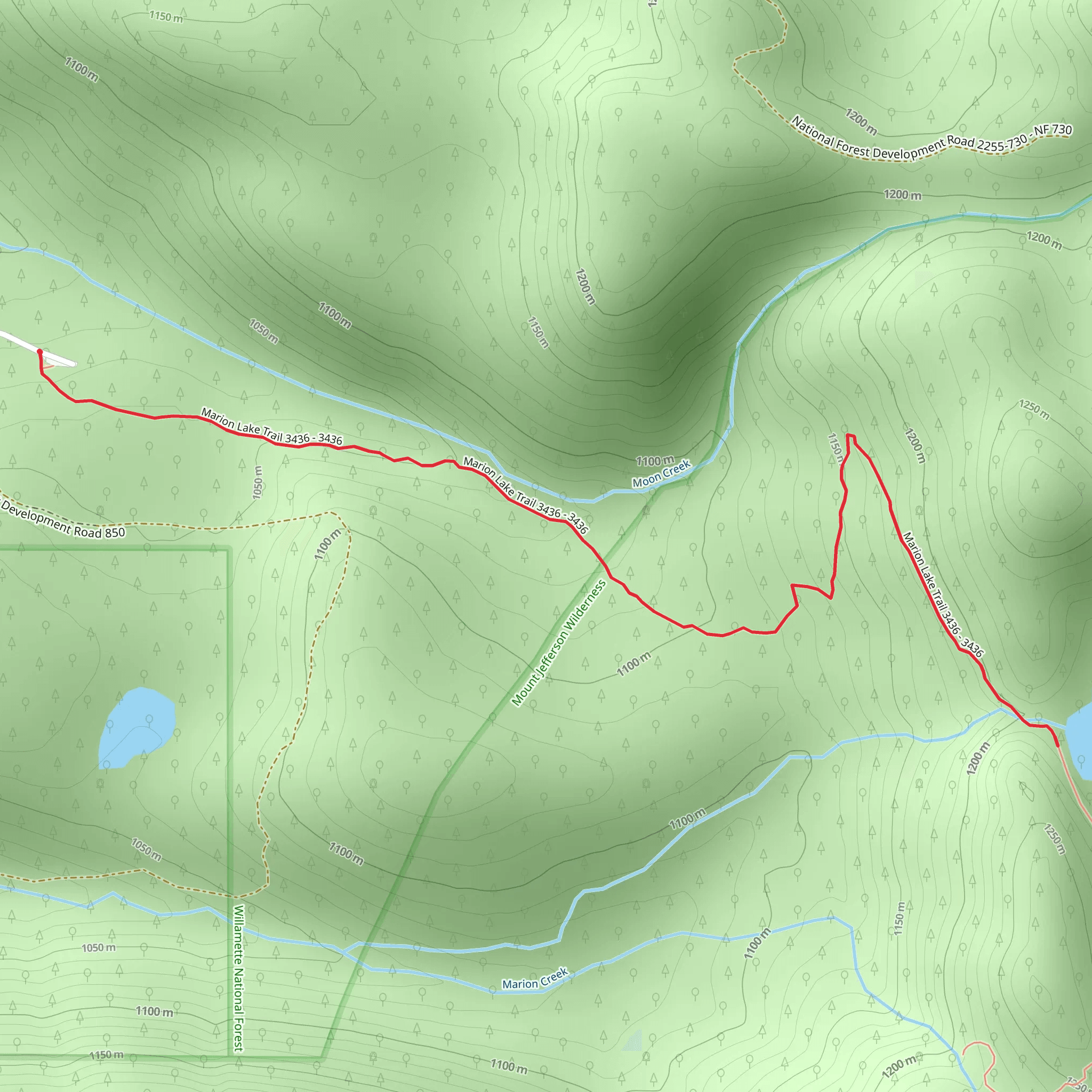 Lake Ann via Marion Lake Trail mobile static map