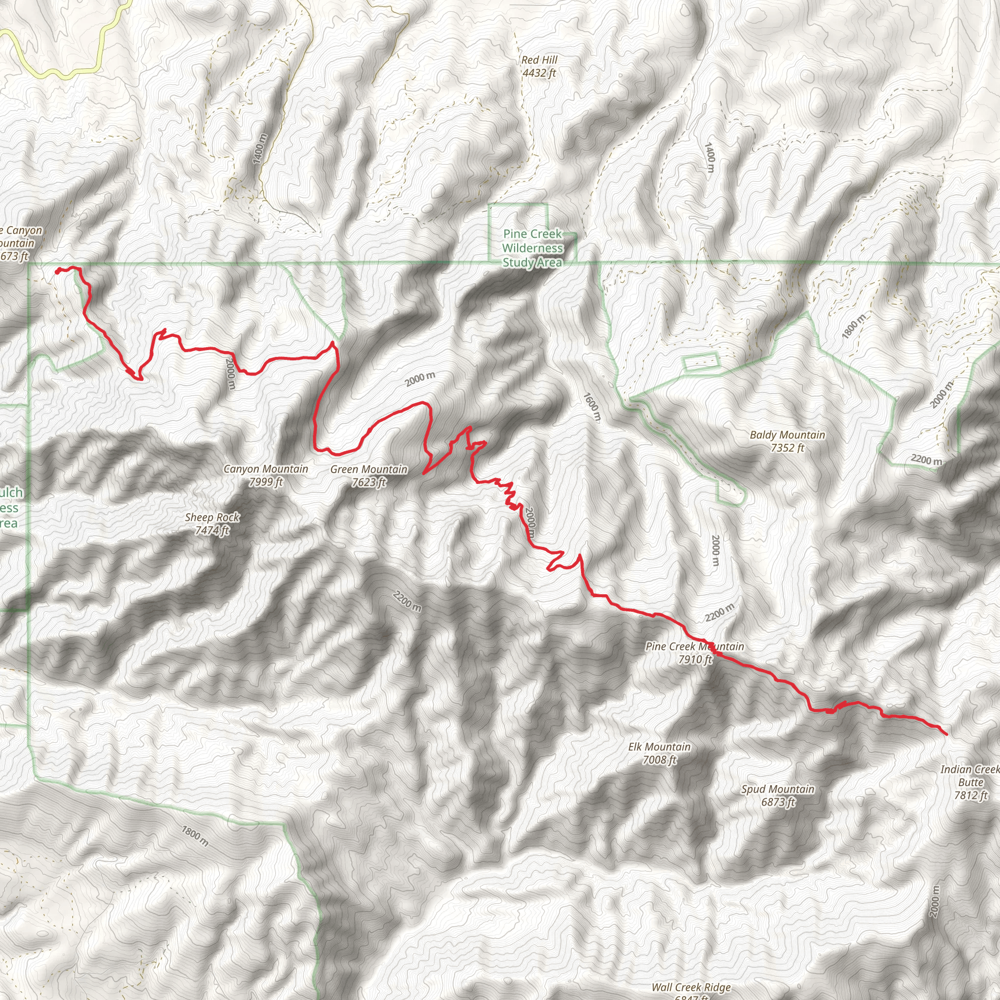 Canyon Mountain Trail mobile static map