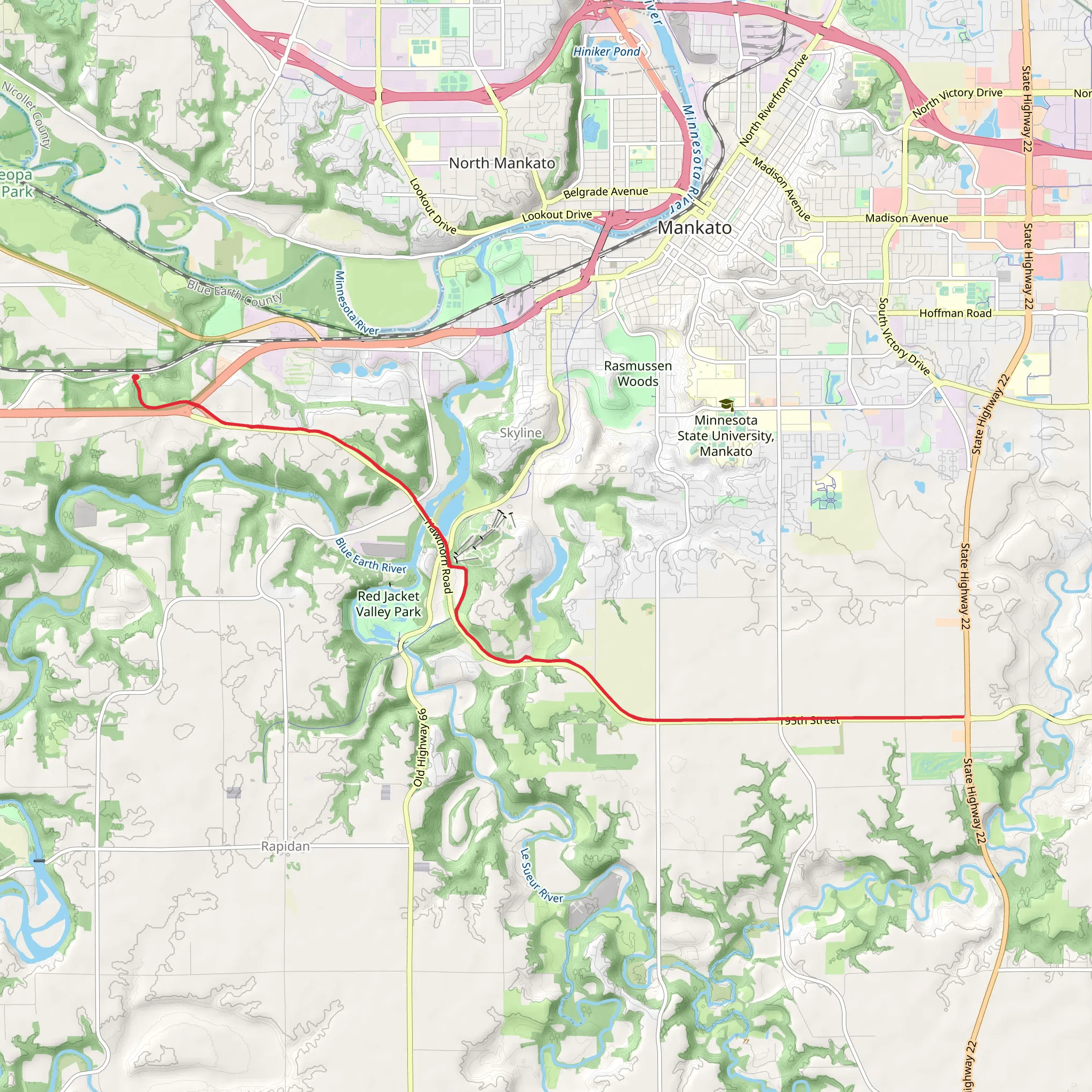 South Route Trail - Minneopa State Park mobile static map