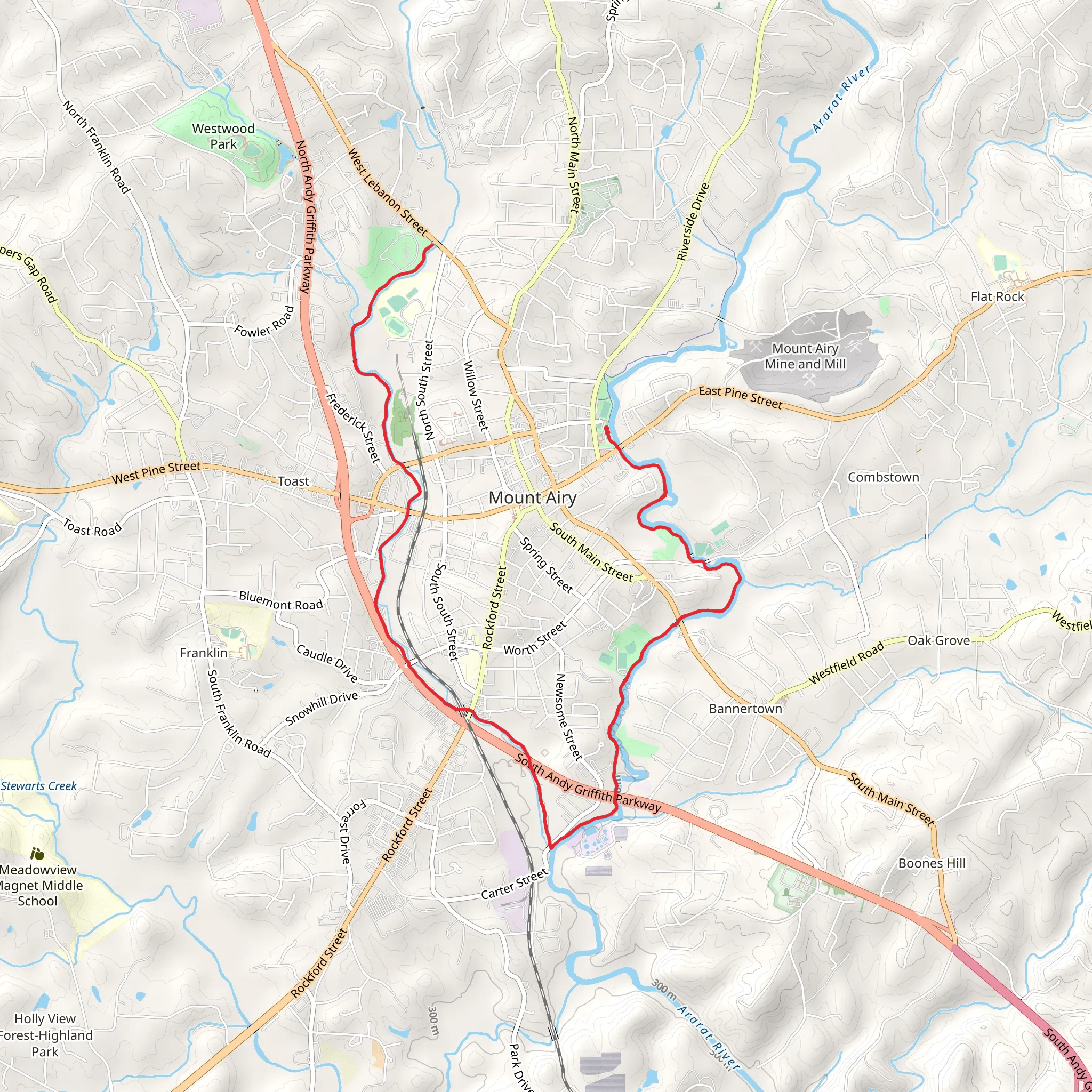 Granite City Greenway mobile static map
