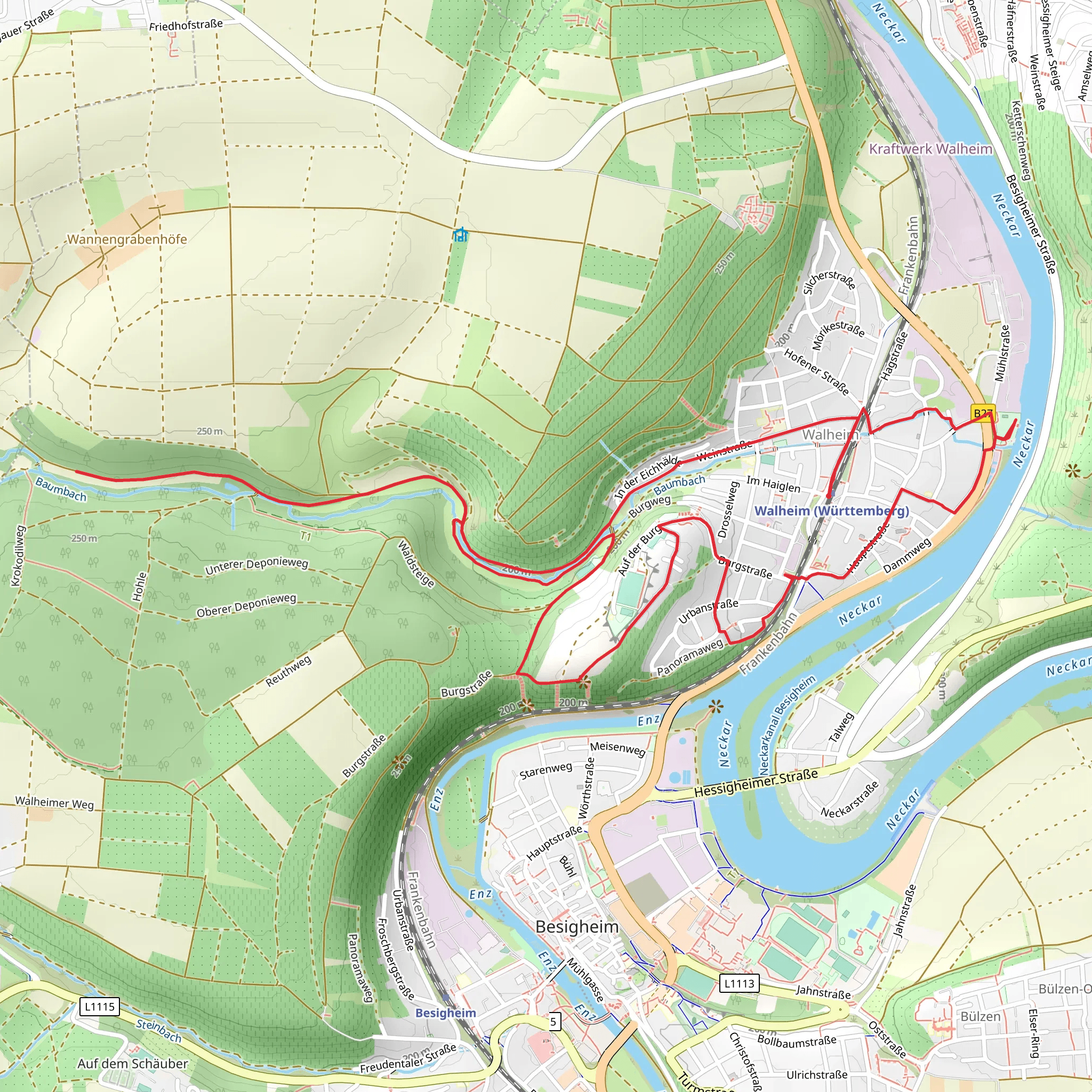 Baumbachweg and 3 B Land Loop mobile static map