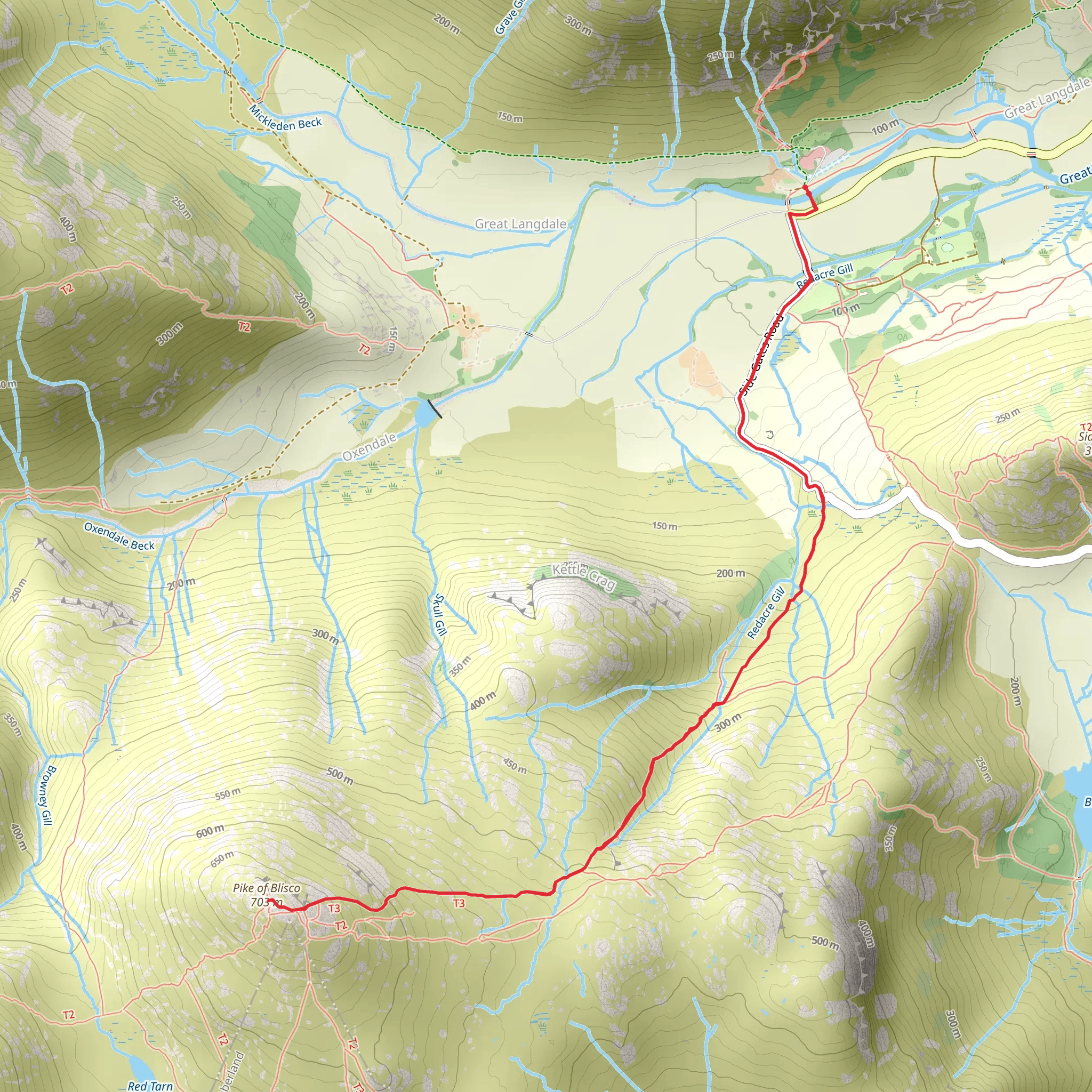 Pike of Blisco mobile static map