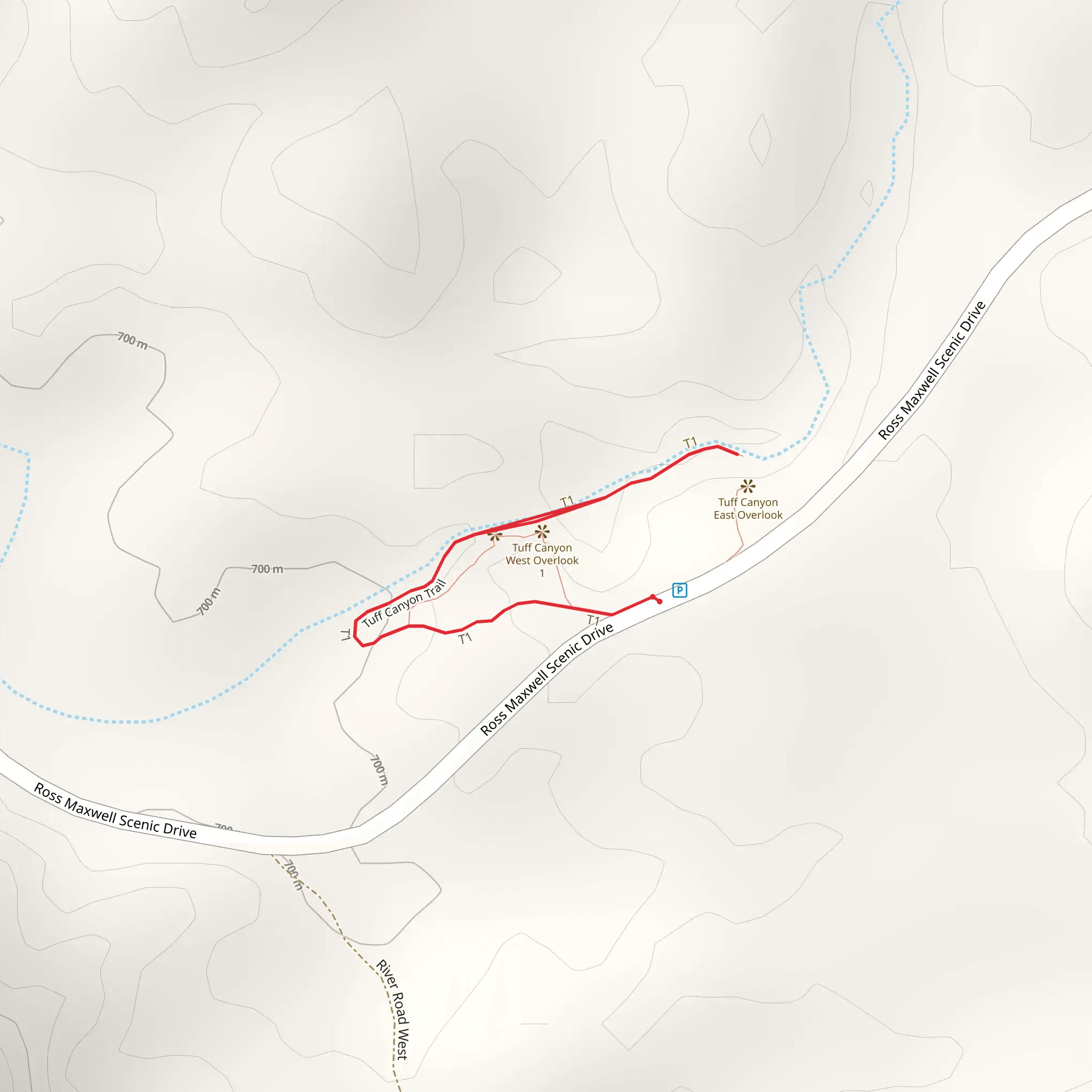 Tuff Canyon Trail mobile static map