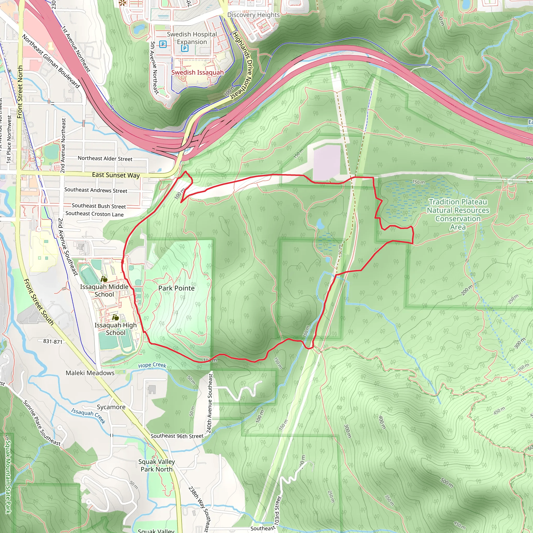 Bus Trail and High School Trail mobile static map