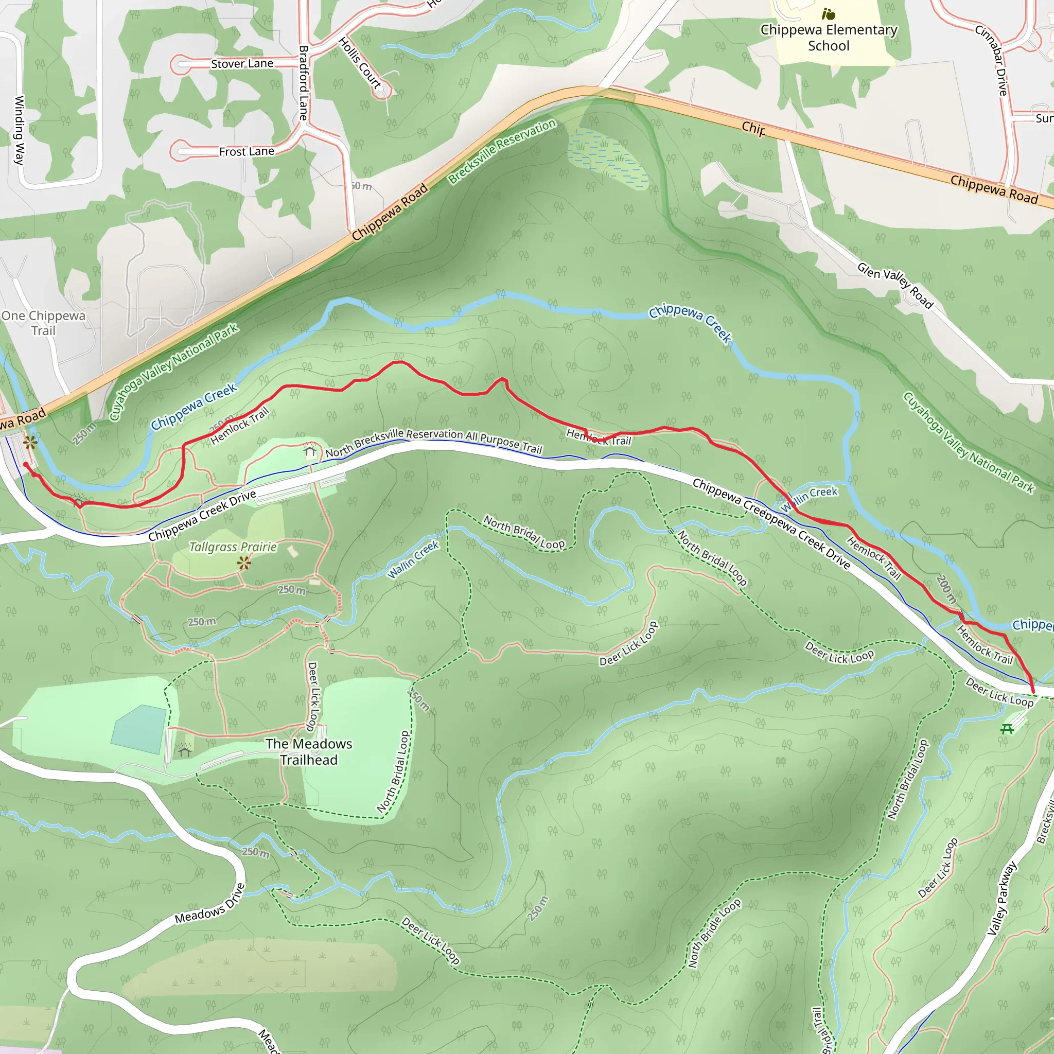 Hemlock - Chippewa Trail mobile static map