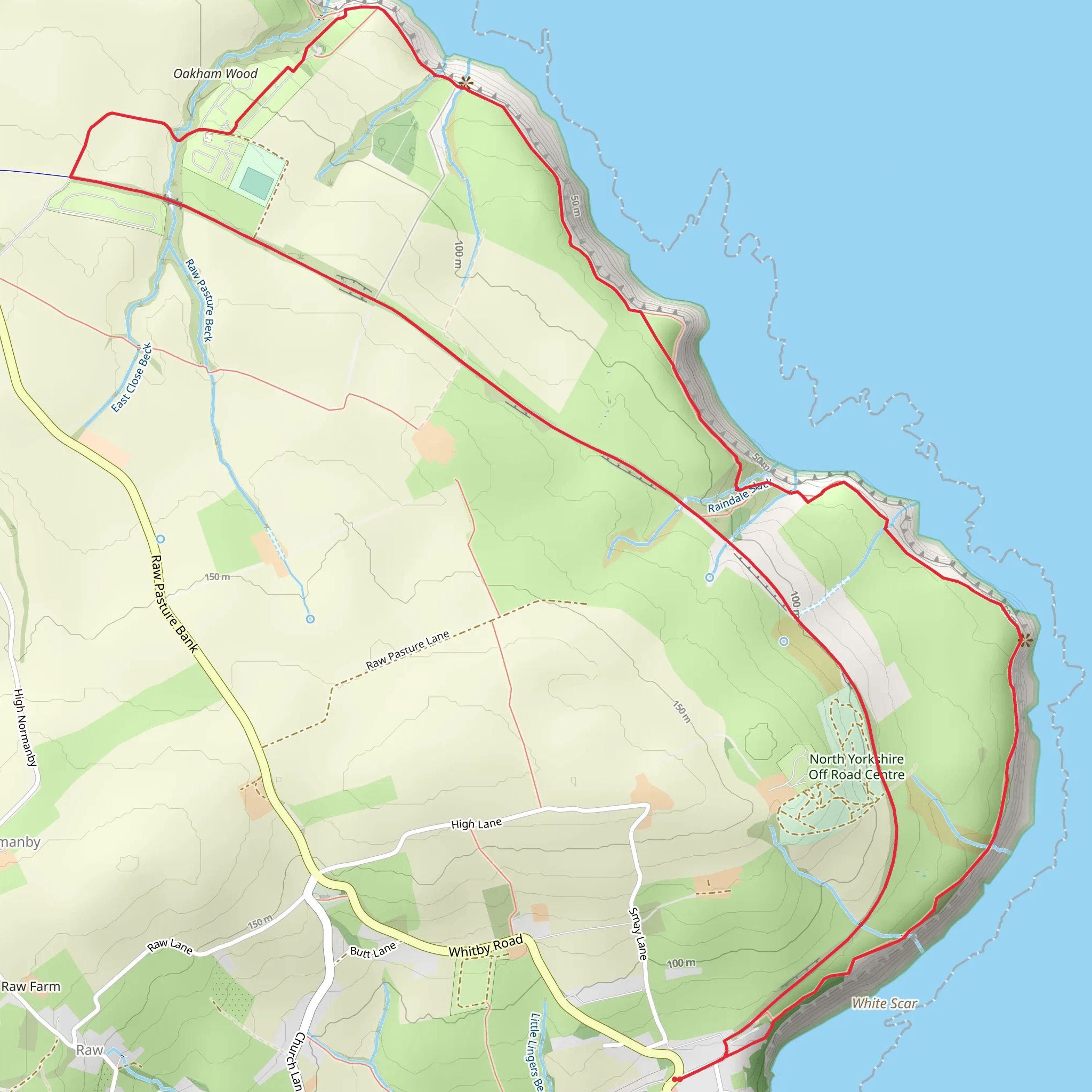 Robin Hood's Bay and Maw Wyke Walk mobile static map