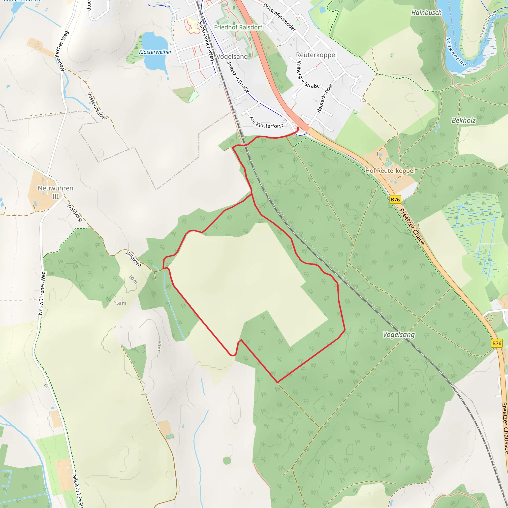 Vogelsang Loop mobile static map