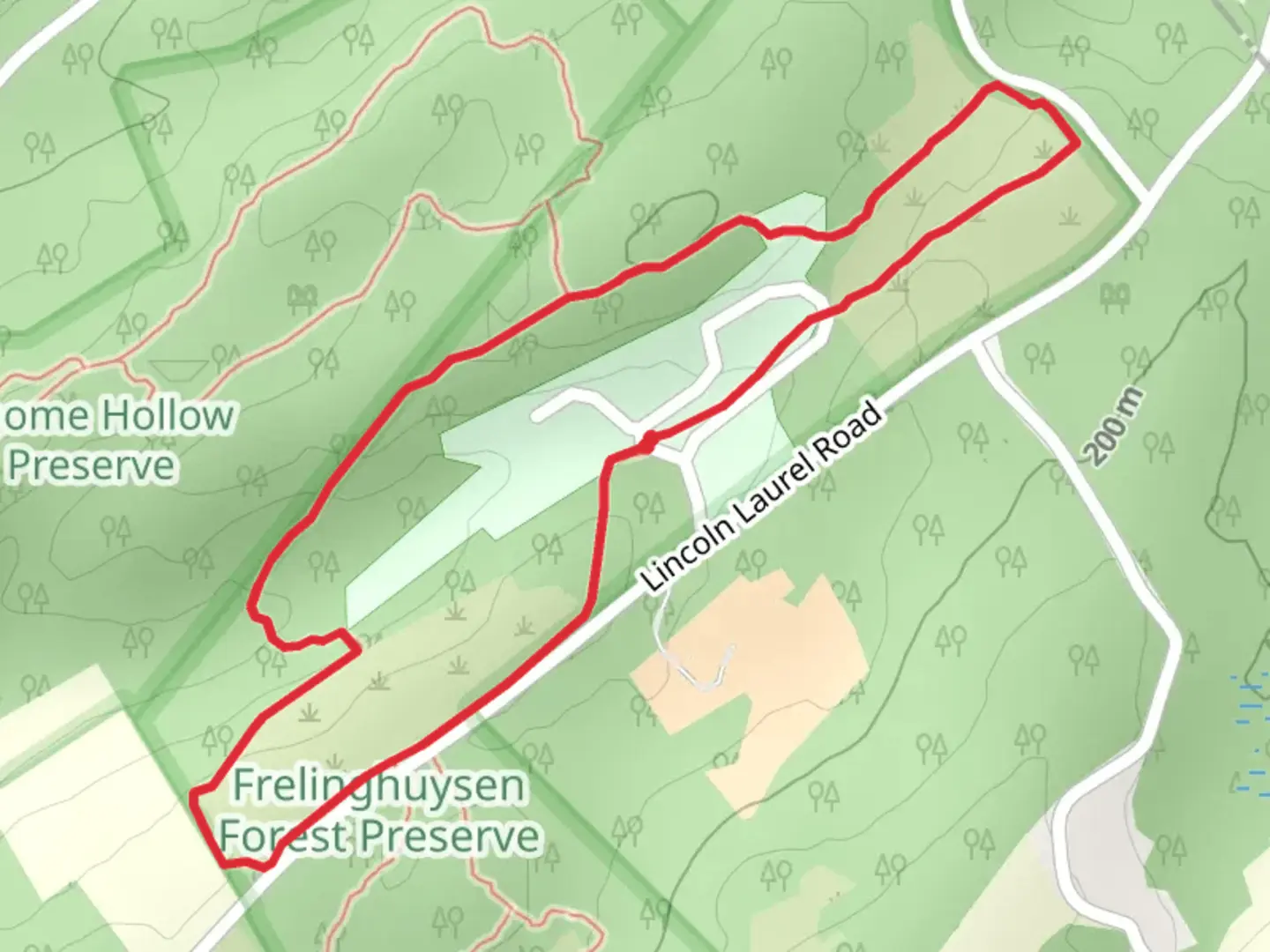 An image depicting the trail Lincoln Laurel Road Loop - North and its surrounding area.