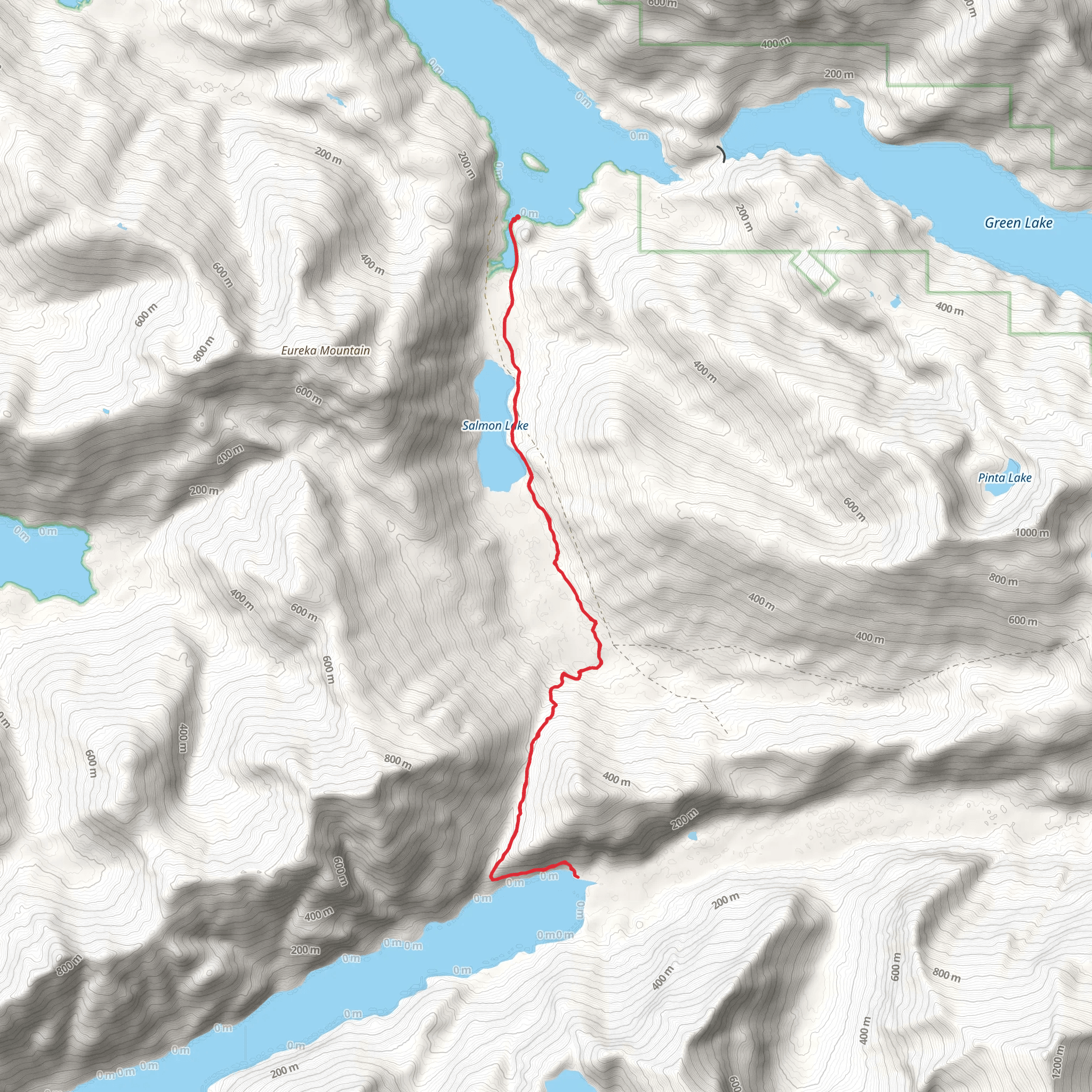 Salmon and Redoubt Lake Trail mobile static map