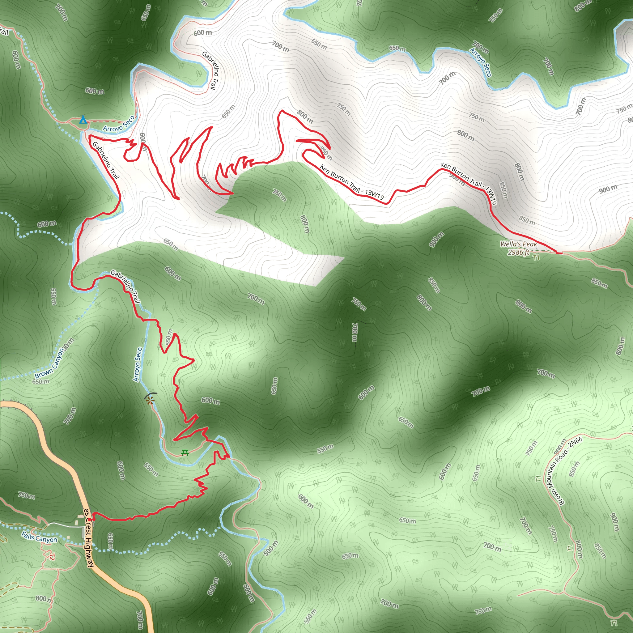 Ken Burton via Gabrielino Trail mobile static map
