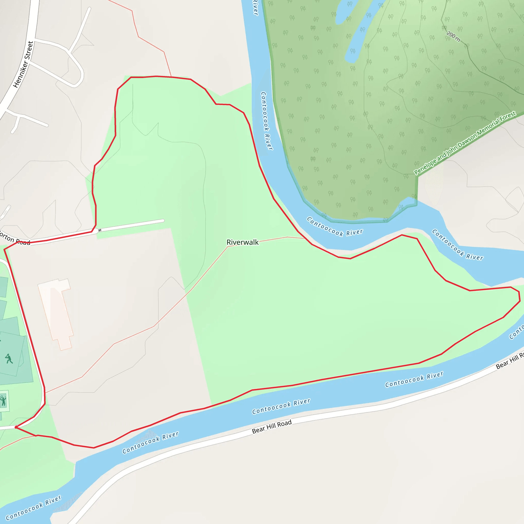 Contoocook River Loop from Preston Cemetery mobile static map