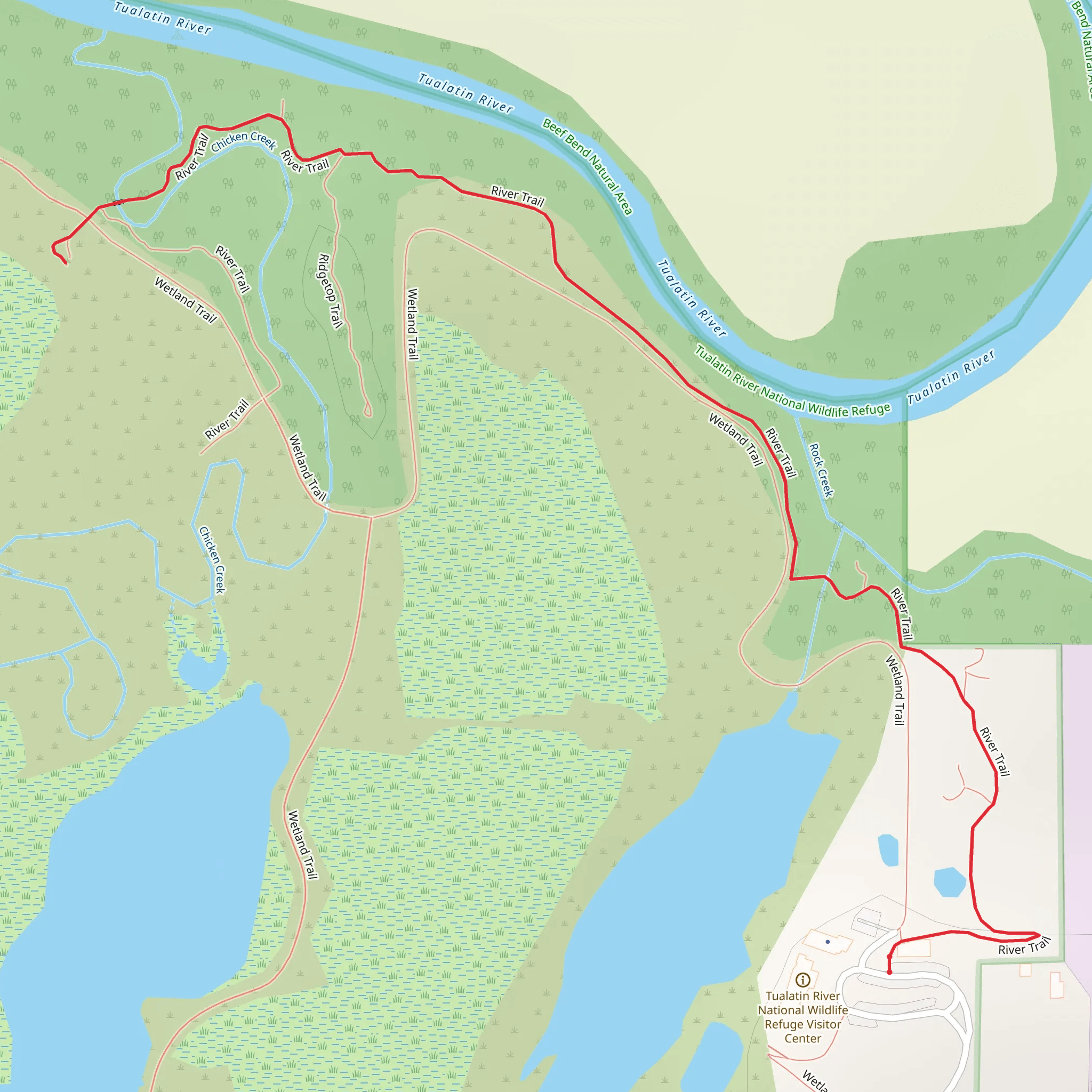 Tualatin River and Wetland Trail mobile static map