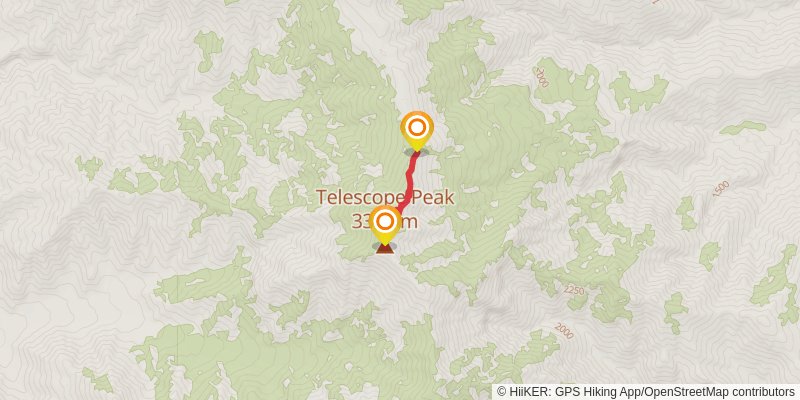 Lowest to Highest Route spur 1 Map