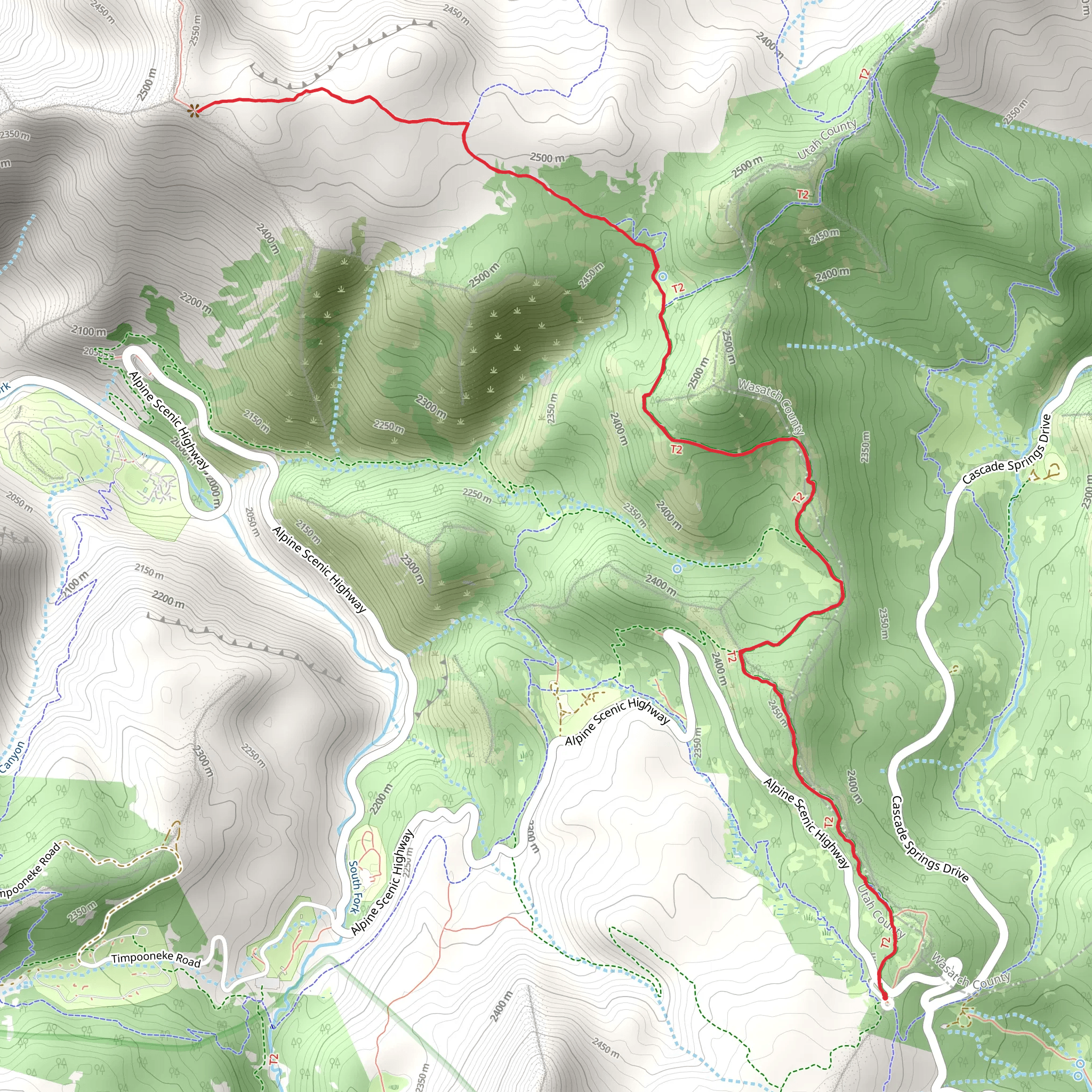 Pine Hollow and Mud Springs Trail mobile static map