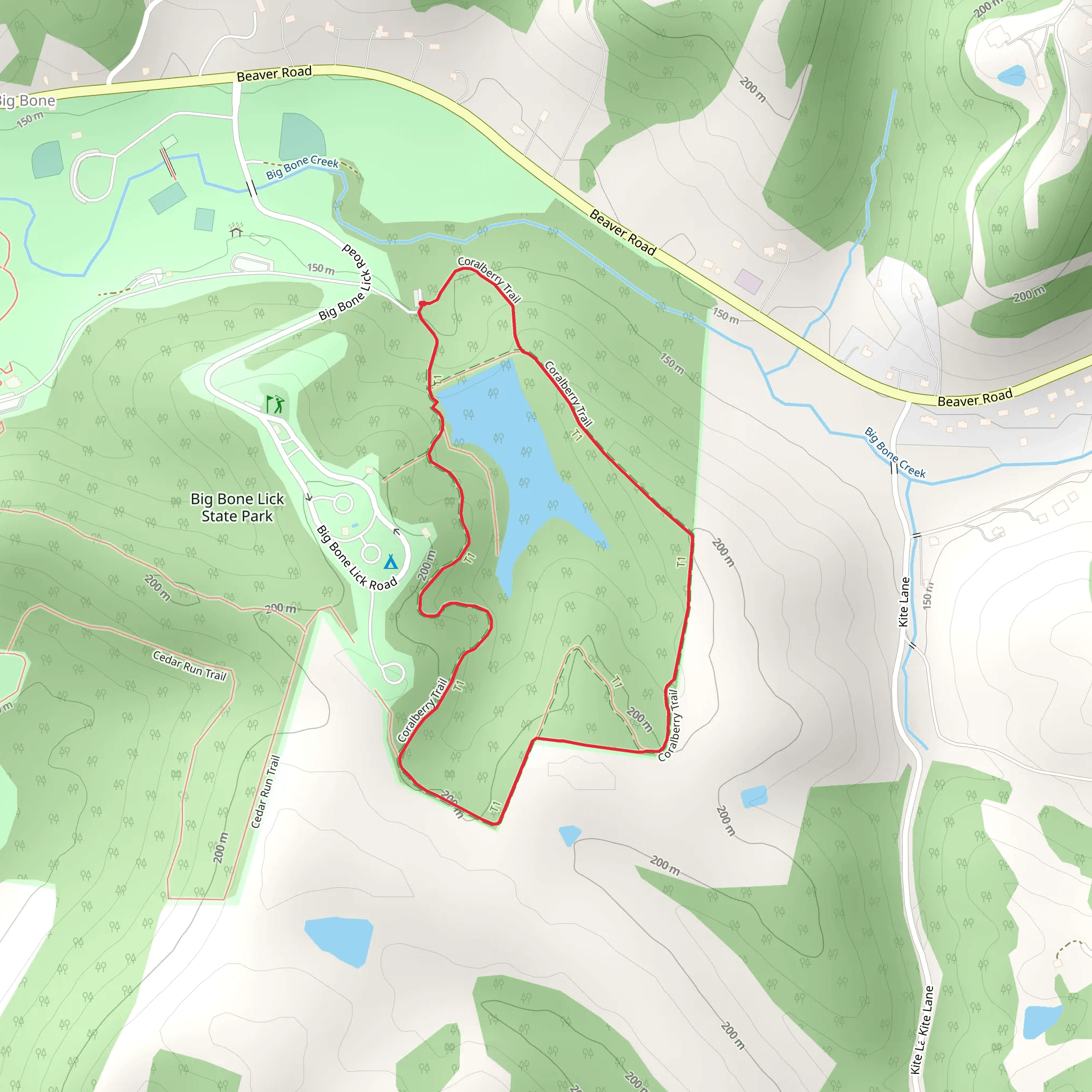 Coralberry Loop Trail mobile static map