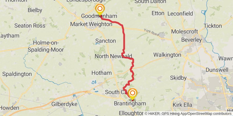 Middleton in Teesdale to Harwich Walk stage 17 Map