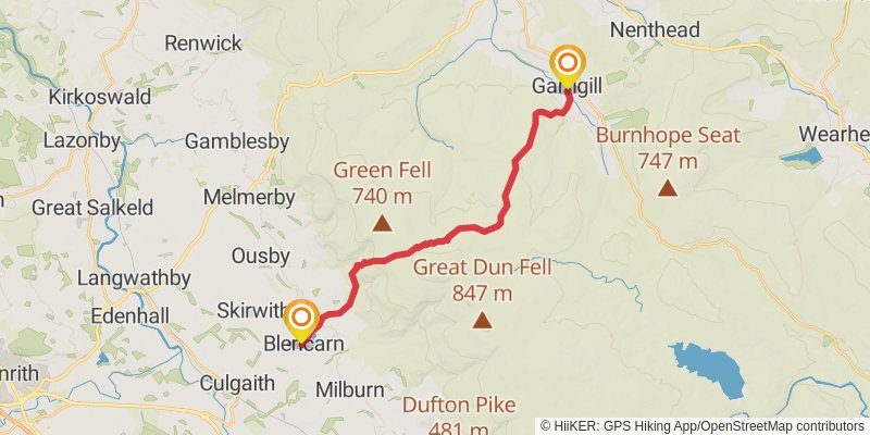 Ravenglass to Holy Island Walk stage 7 Map