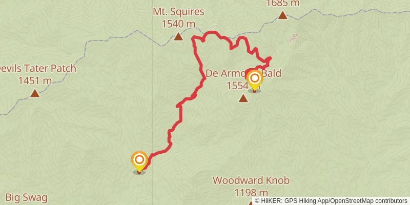 Eagle Creek, Spence Field and Hazel Creek Loop Trail stage 2 Map